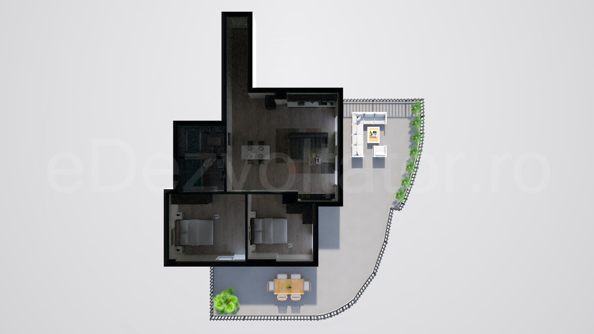 Simulare iluminat natural  Apartament 3 Camere 151mp Tepes Voda Residence
