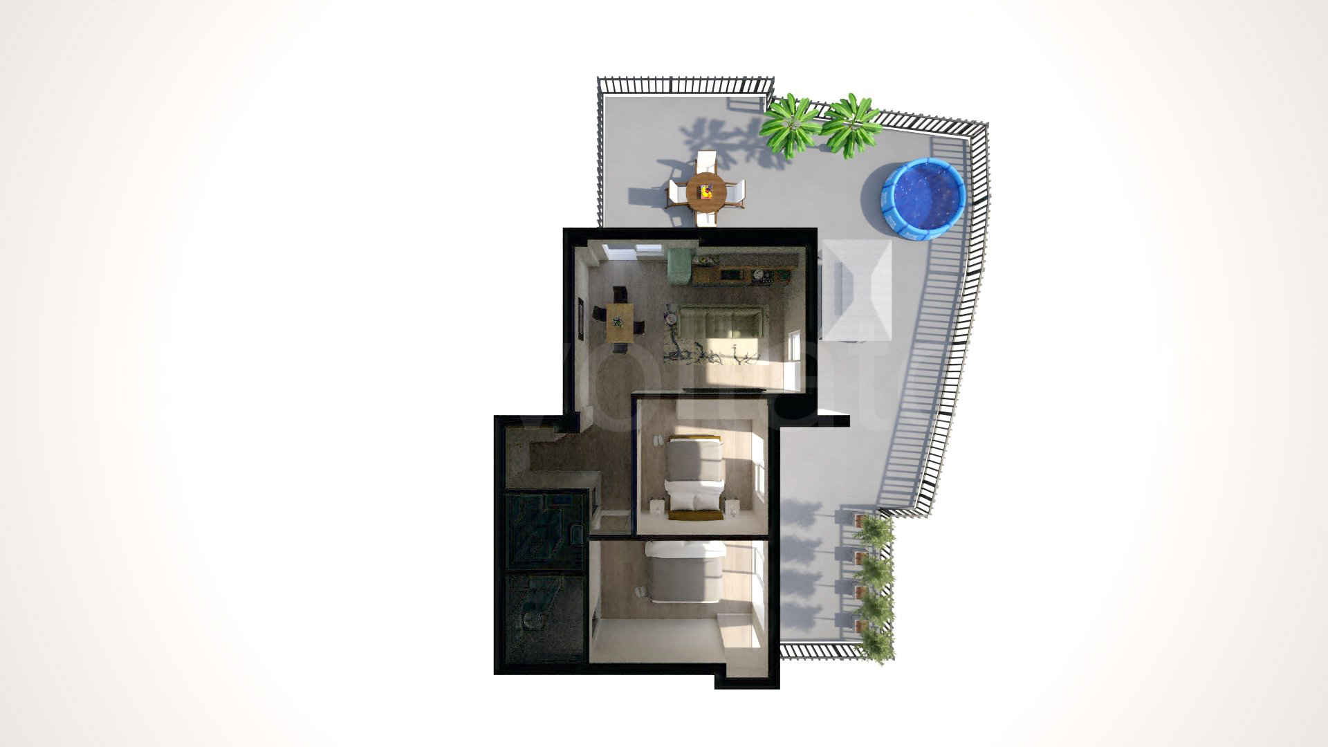 Simulare iluminat natural  Apartament 3 Camere 145mp Tepes Voda Residence