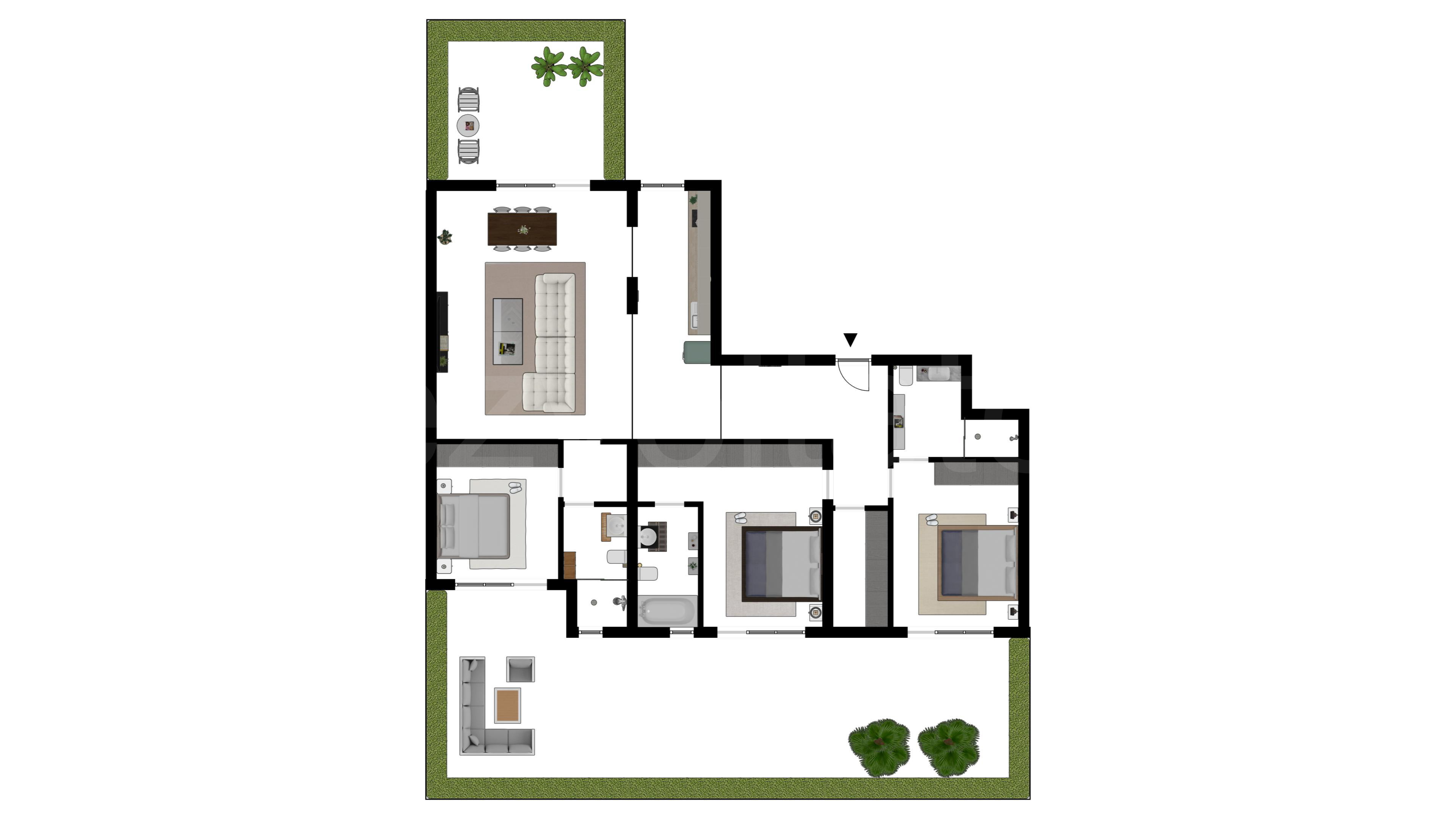 Proiecție 2D Apartament 4 Camere 134mp Ima Residence 