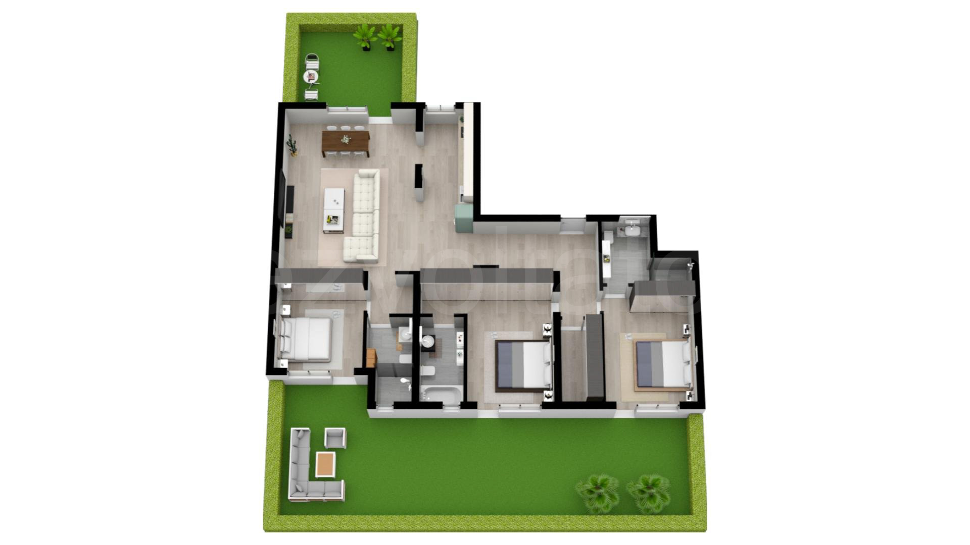 Proiecție 3D Apartament 4 Camere 134mp Ima Residence