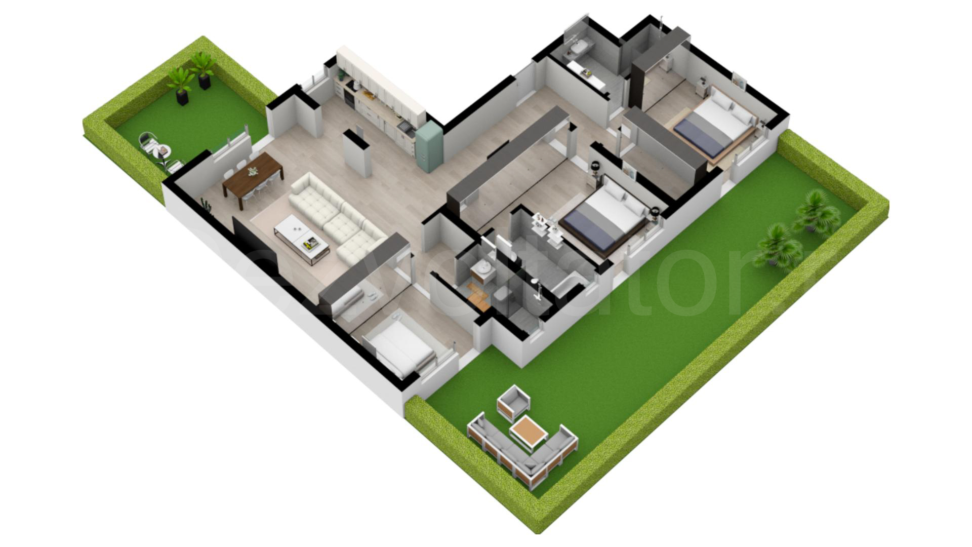 Apartament 4 Camere 134mp Ima Residence Proiecție 3D 
