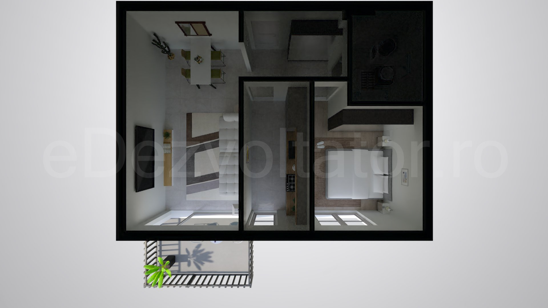 Simulare iluminat natural  Apartament 2 Camere 60mp Luxuria Domenii Residence