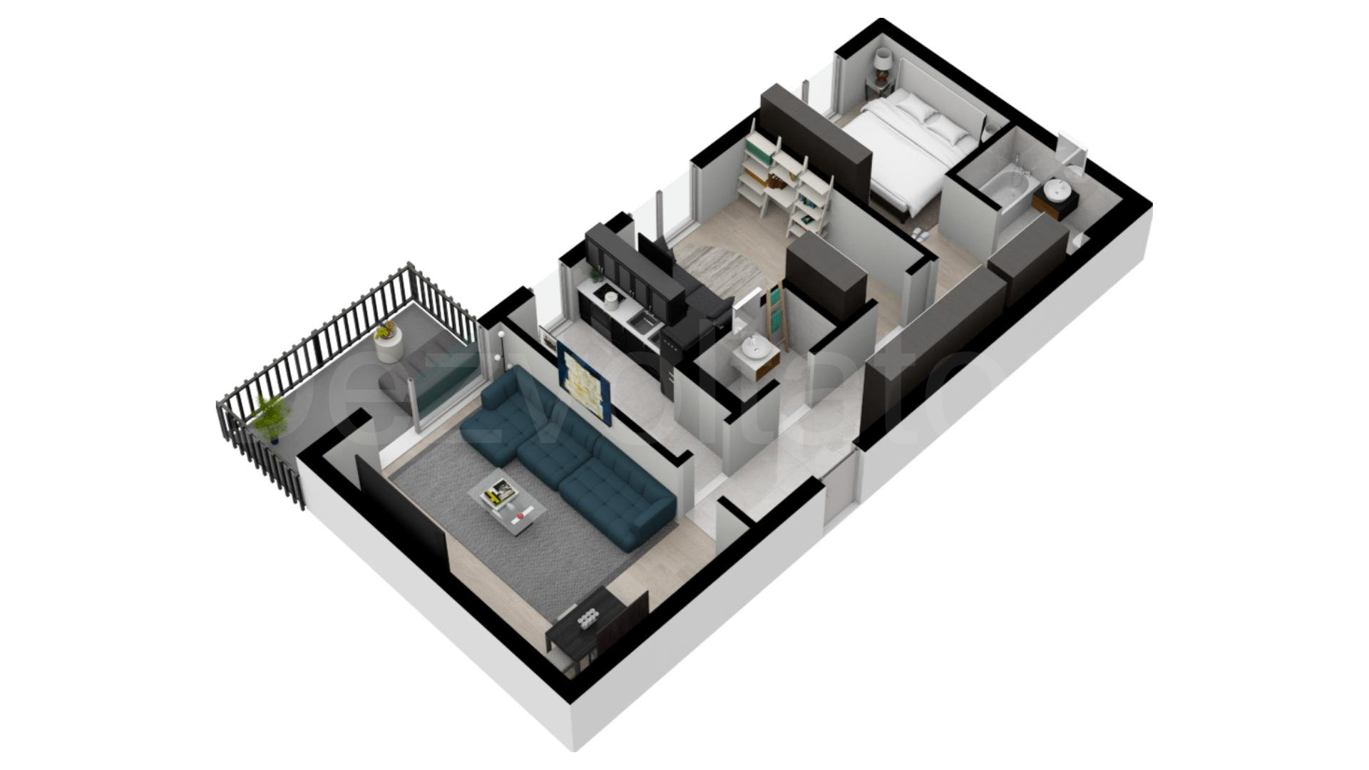 Apartament 3 Camere 79mp Luxuria Domenii Residence Proiecție 3D 