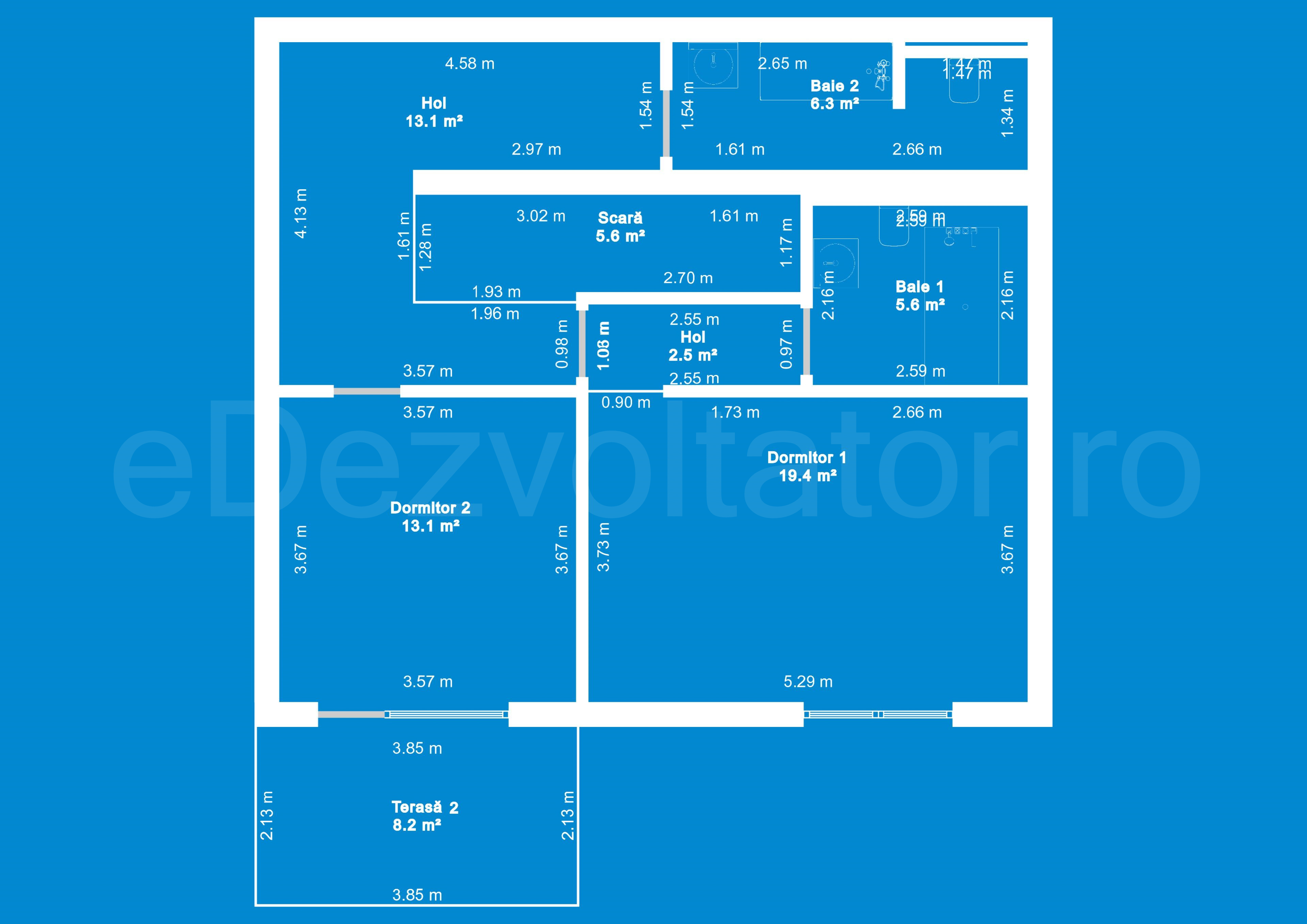 Desen tehnic etaj Apartament 3 Camere 138mp Luxuria Domenii Residence