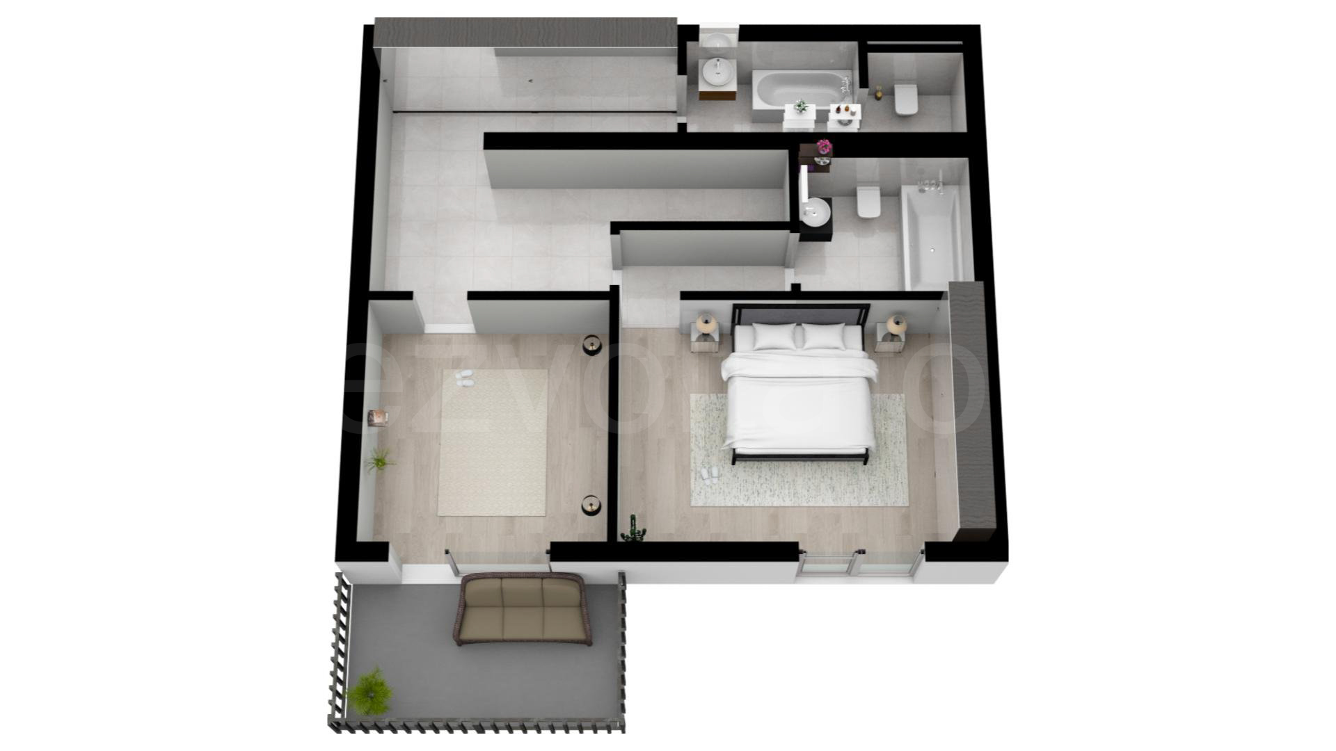 Apartament 3 Camere 138mp Luxuria Domenii Residence Proiecție 3D Nivel 2