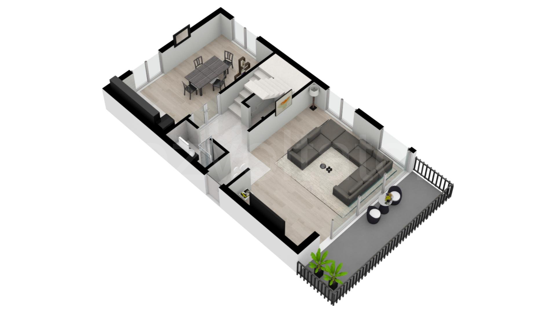 Apartament 4 Camere 188mp Luxuria Domenii Residence Proiecție 3D Nivel 1