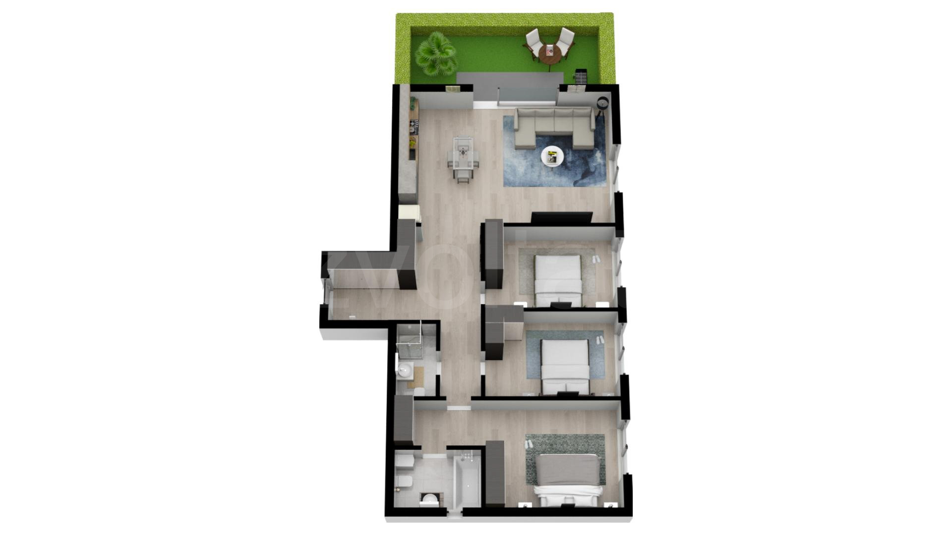 Apartament 4 Camere 108mp Luxuria Domenii Residence Proiecție 3D 
