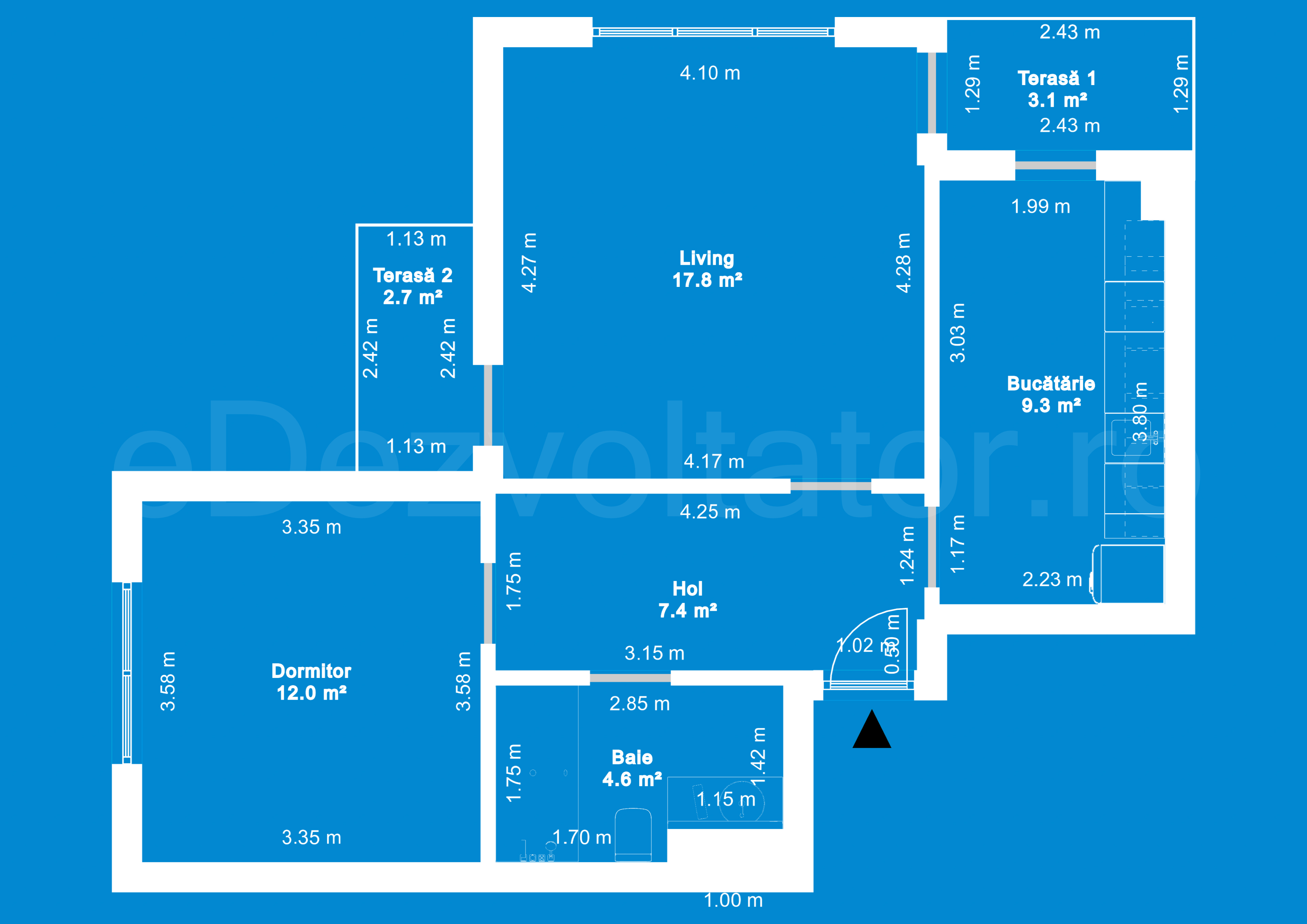 Desen Tehnic Apartament 2 Camere 57mp Plaza Residence