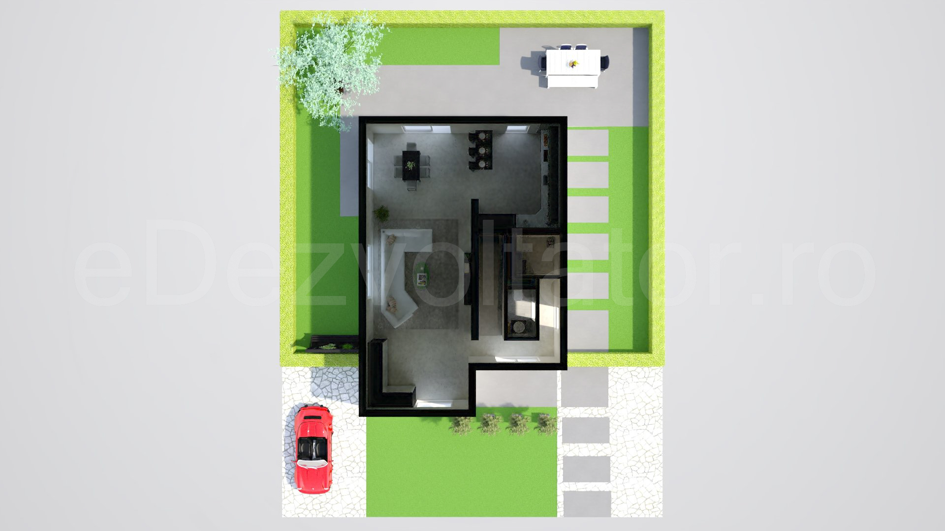 Simulare iluminat natural parter Casă individuală cu un etaj 192 mp Edenholz Residence