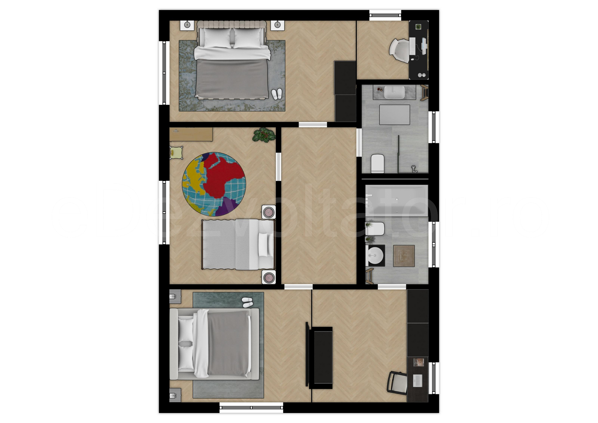 Proiecție 2D etaj  Casă individuală cu un etaj 192 mp Edenholz Residence