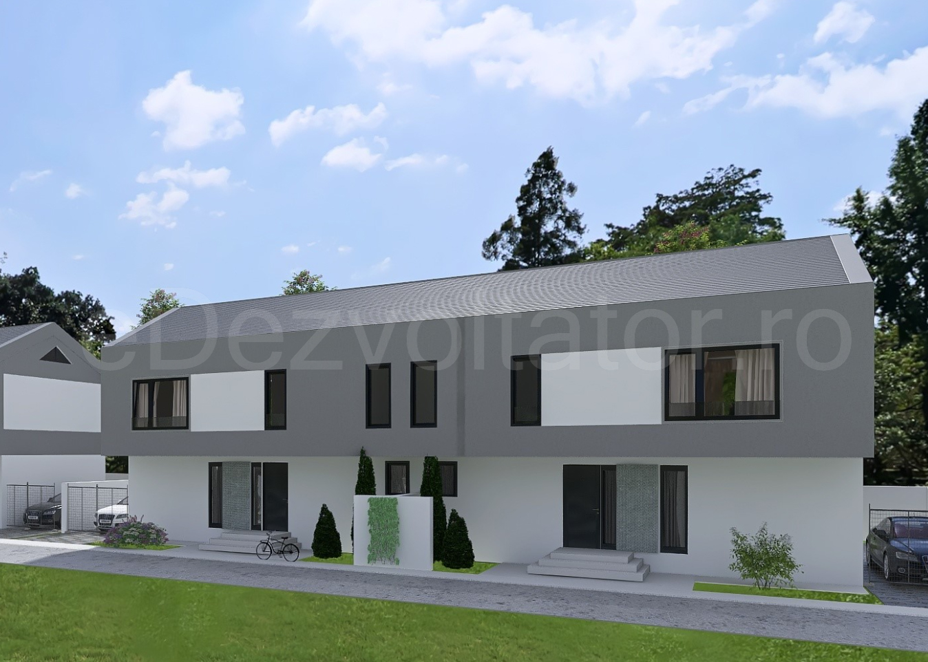 Fațadă Vila duplex cu un etaj și mansardă 180 mp Armonia Otopeni Residence