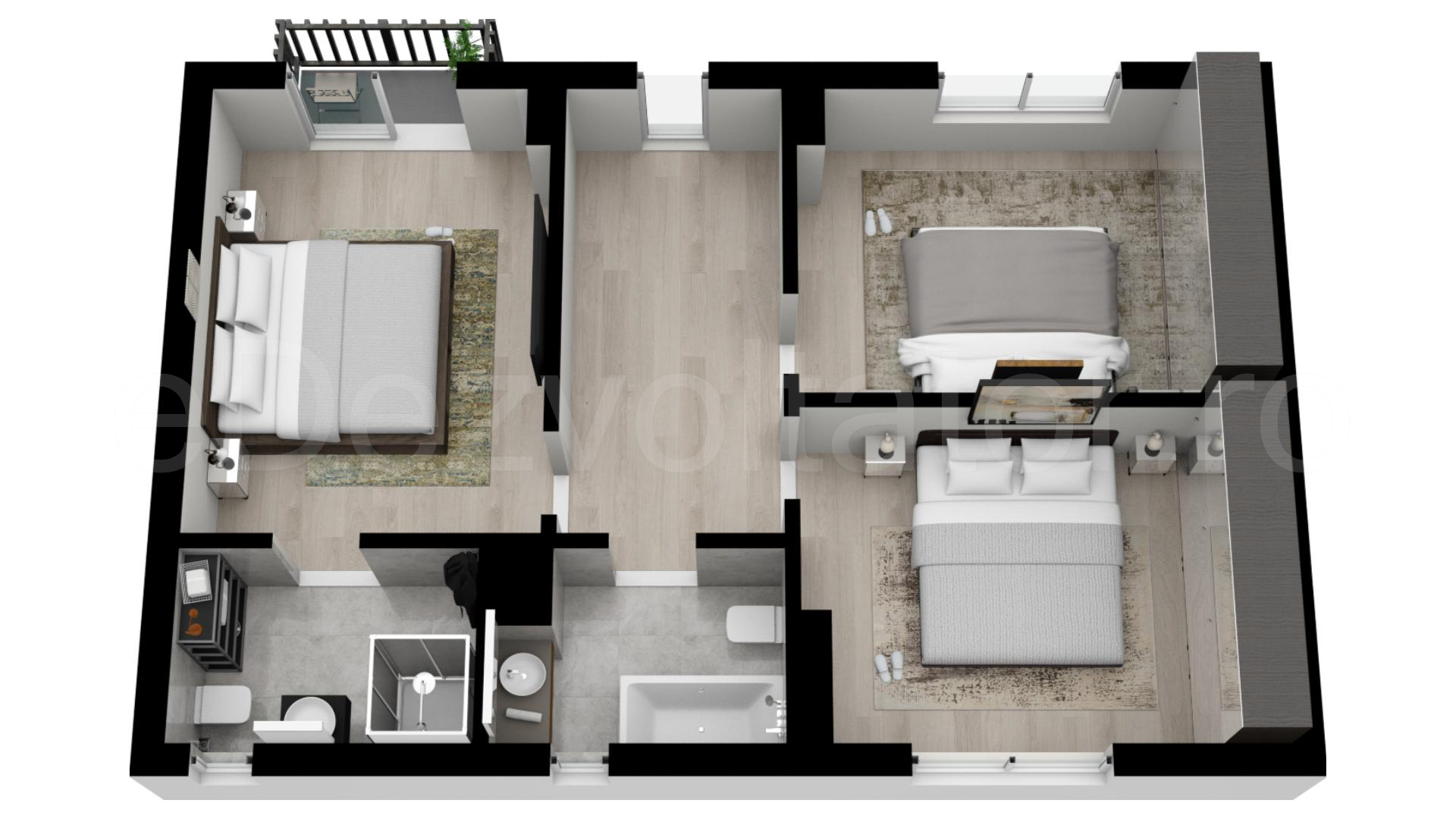 Compartimentare Nivel 2 Vila duplex cu un etaj și mansardă 180 mp Armonia Otopeni Residence
