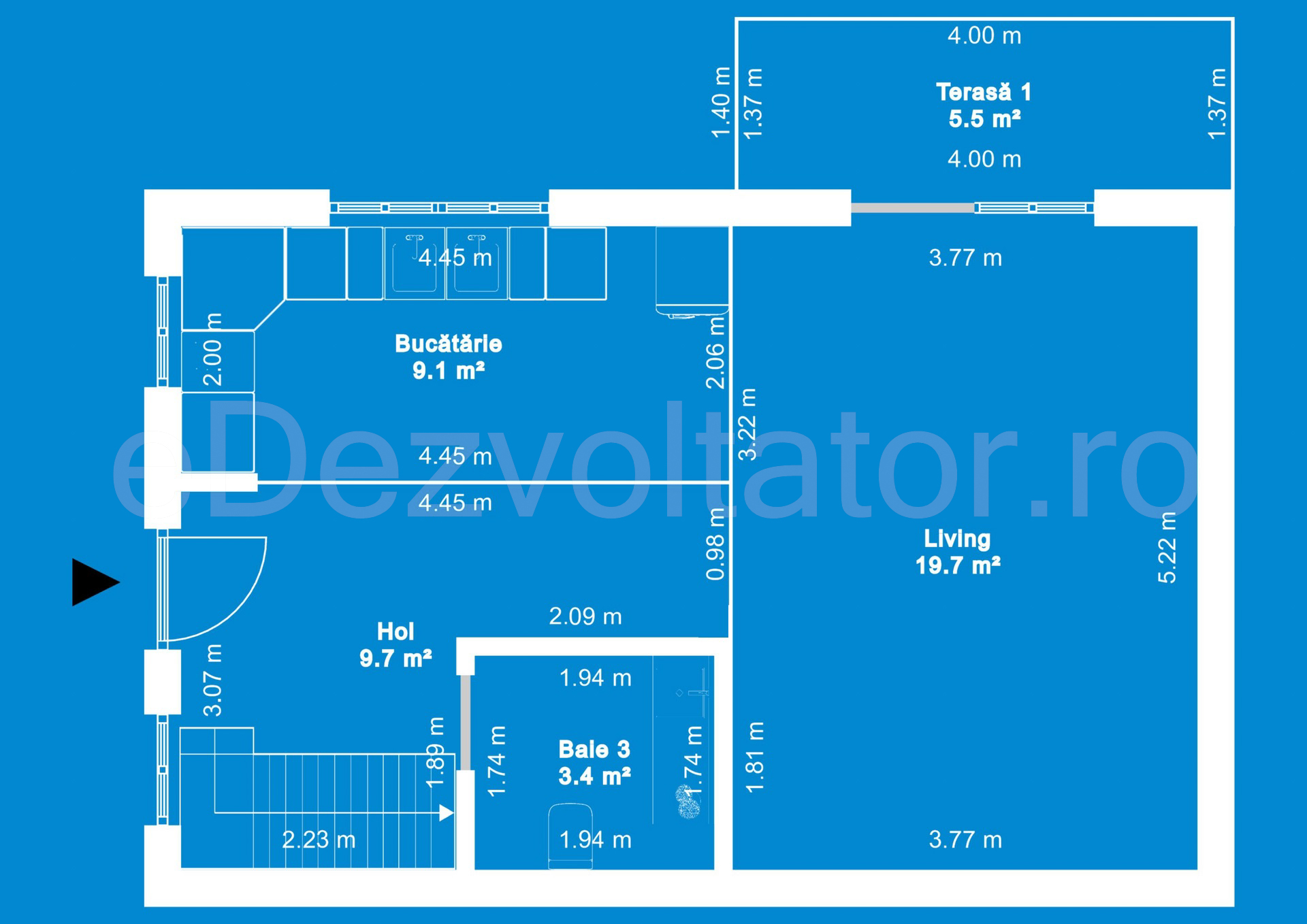 Desen Tehnic Vila duplex cu un etaj și mansardă 146 mp DaVinci Residence - parter