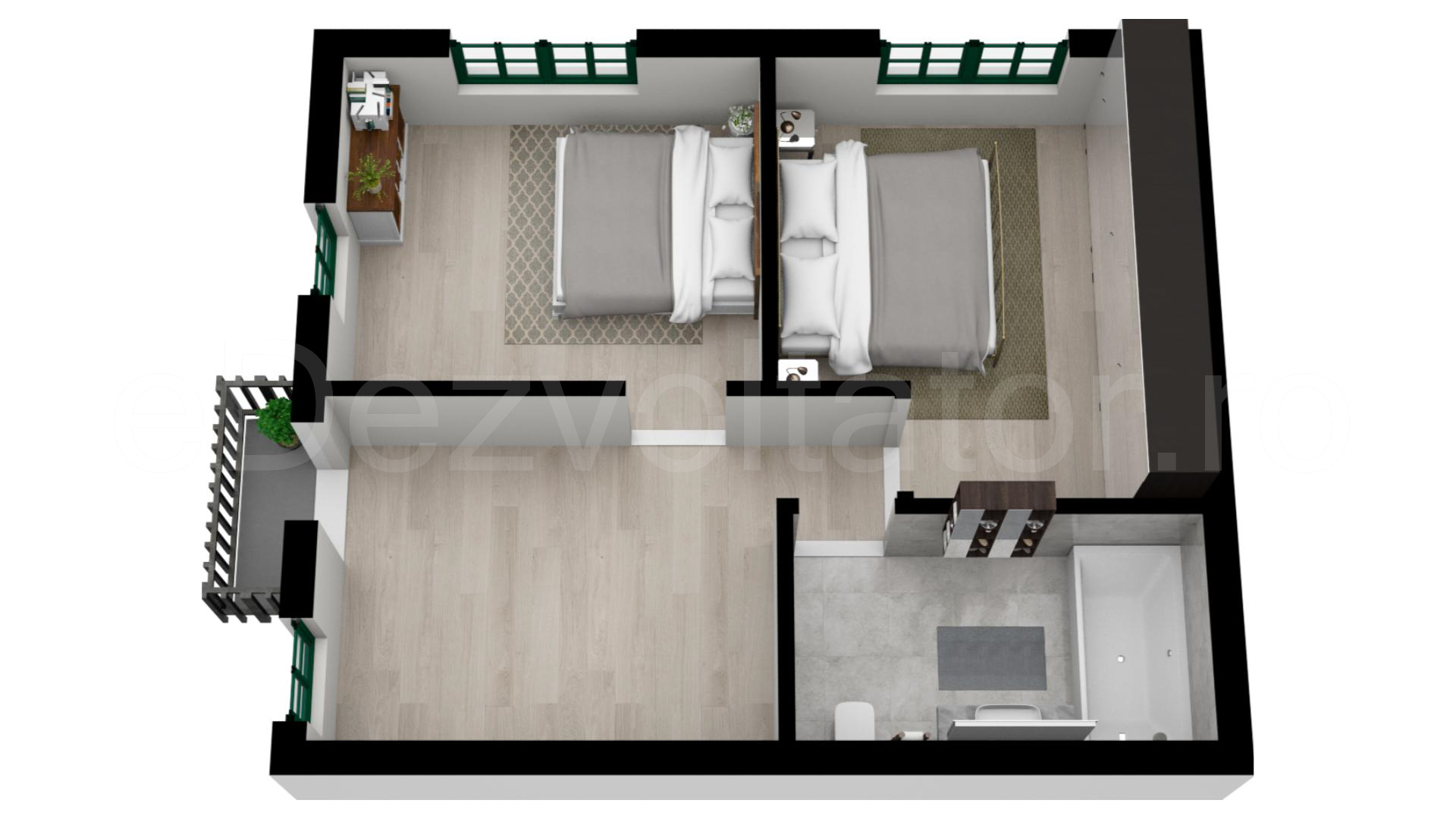 Compartimentare Nivel 2 Vila duplex cu un etaj și mansardă 146 mp DaVinci Residence