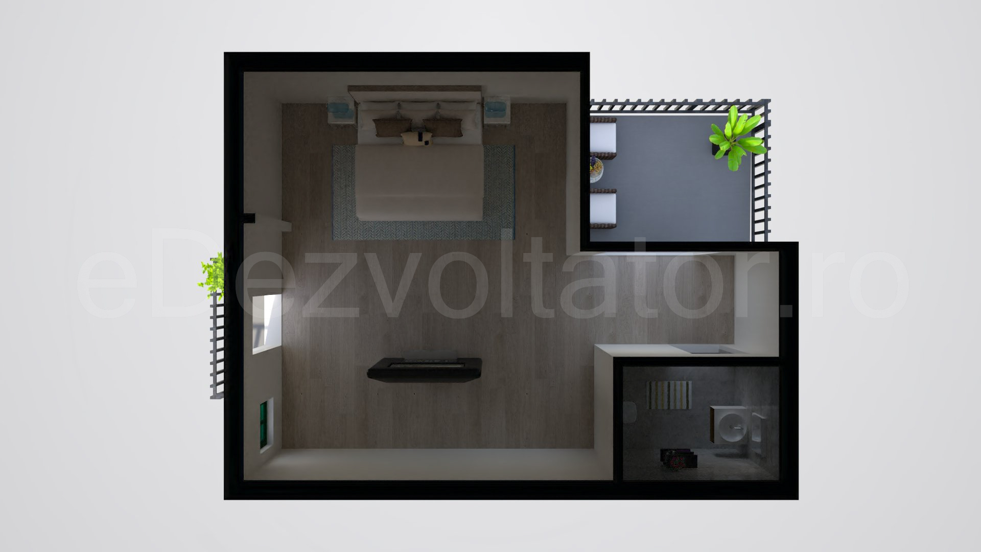 Simulare iluminat natural mansardă - Vila duplex cu un etaj și mansardă 146 mp DaVinci Residence