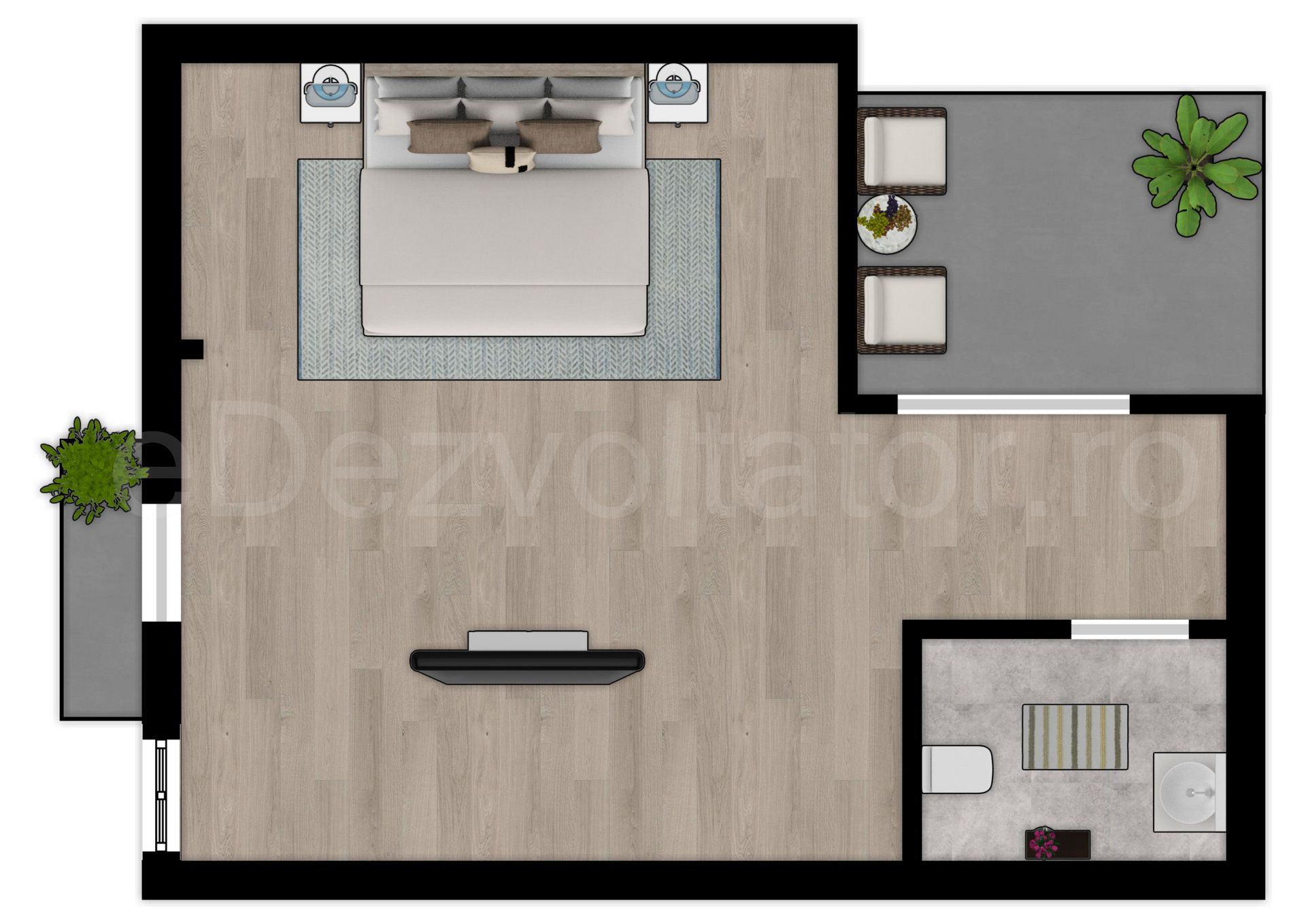 Proiecție 2D mansardă Vila duplex cu un etaj și mansardă 146 mp DaVinci Residence