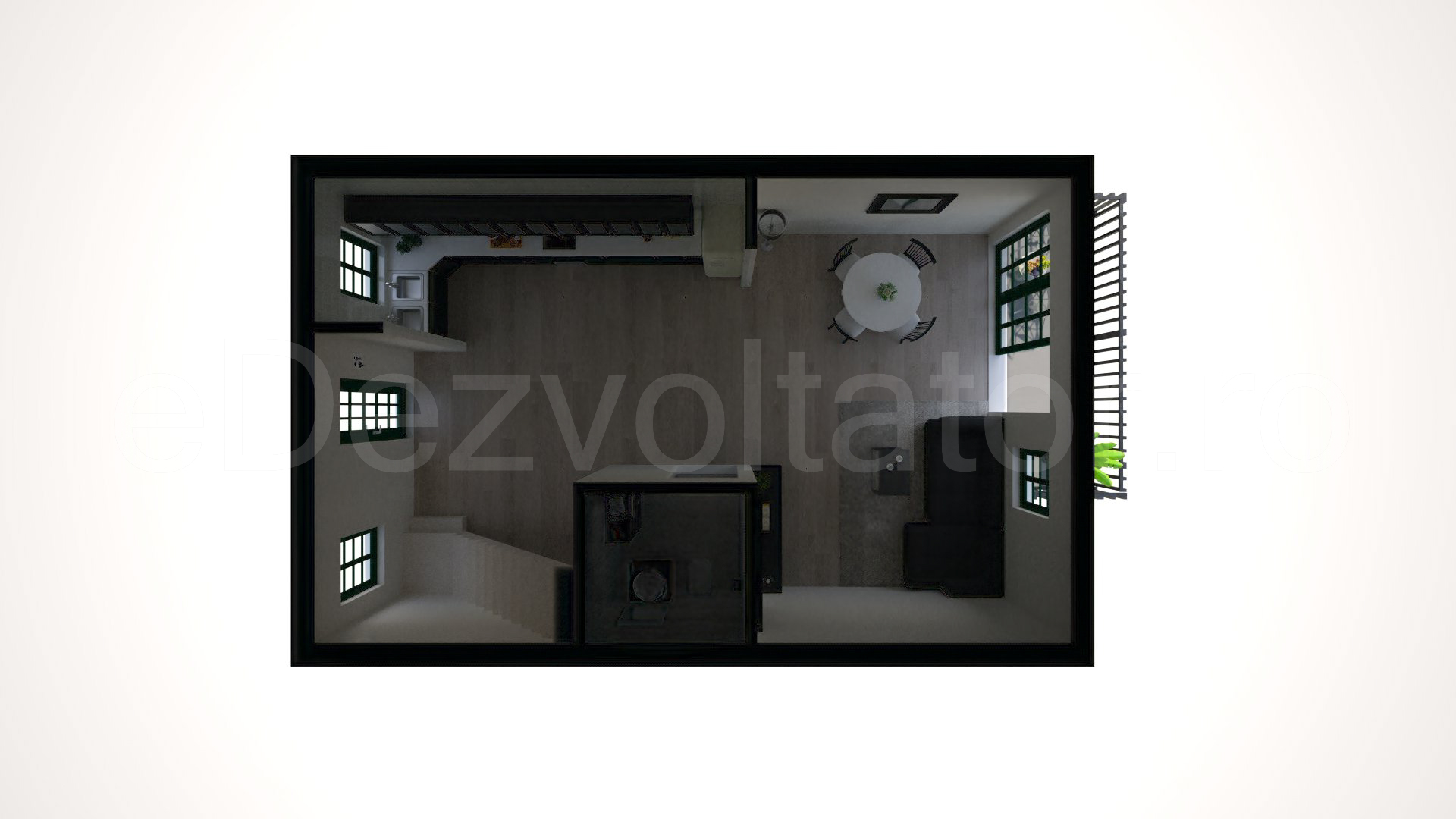 Simulare iluminat natural parter Vila duplex cu un etaj și mansardă 165 mp DaVinci Residence