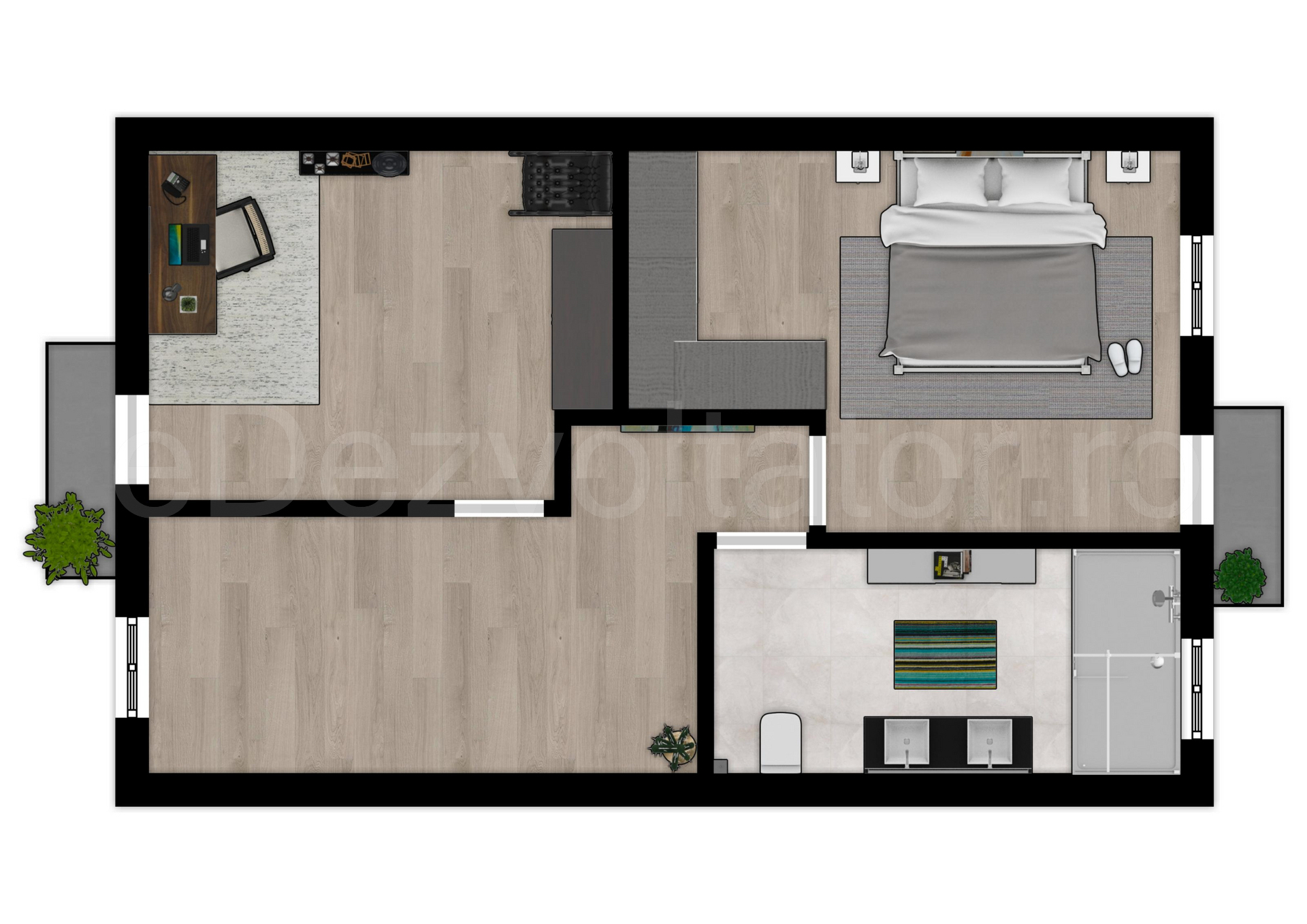 Proiecție 2D etaj 1 Vila duplex cu un etaj și mansardă 165 mp DaVinci Residence