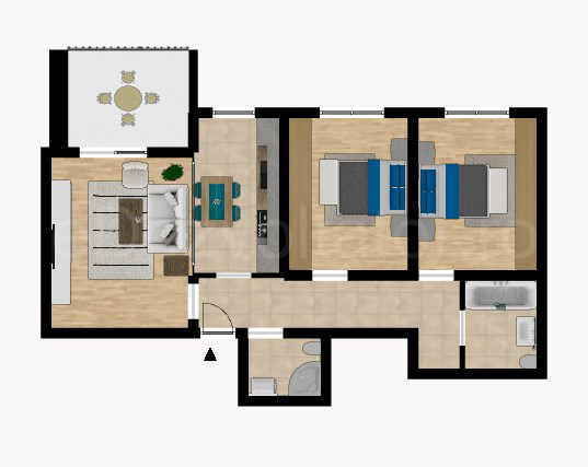 Proiecție 2D Apartament 3 camere 85 mp Aqua City 
