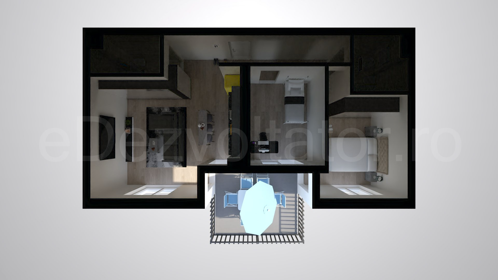 Simulare iluminat natural  Apartament 3 camere 79 mp Parcului 20