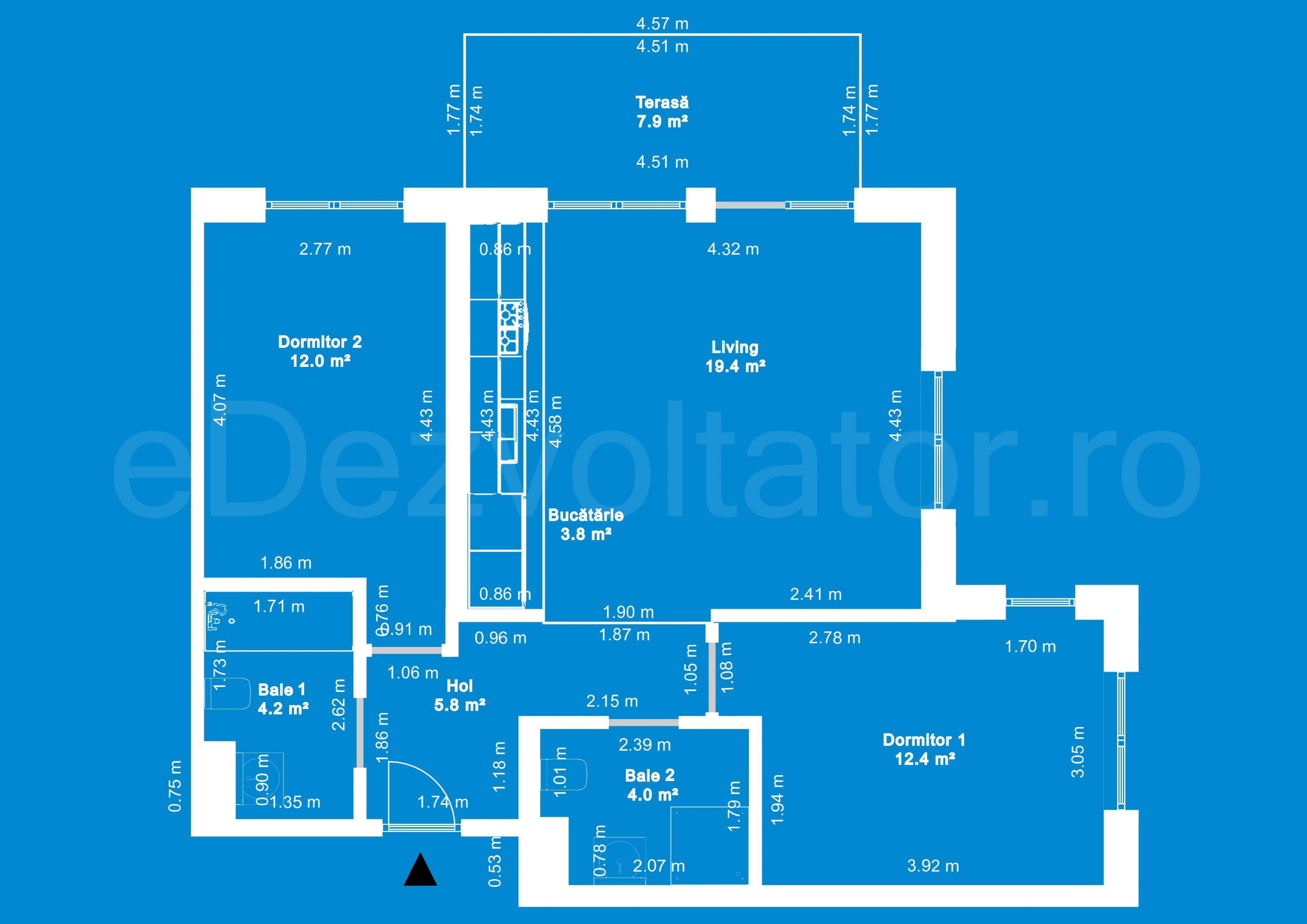 Desen Tehnic Apartament 3 camere 70 mp Parcului 20