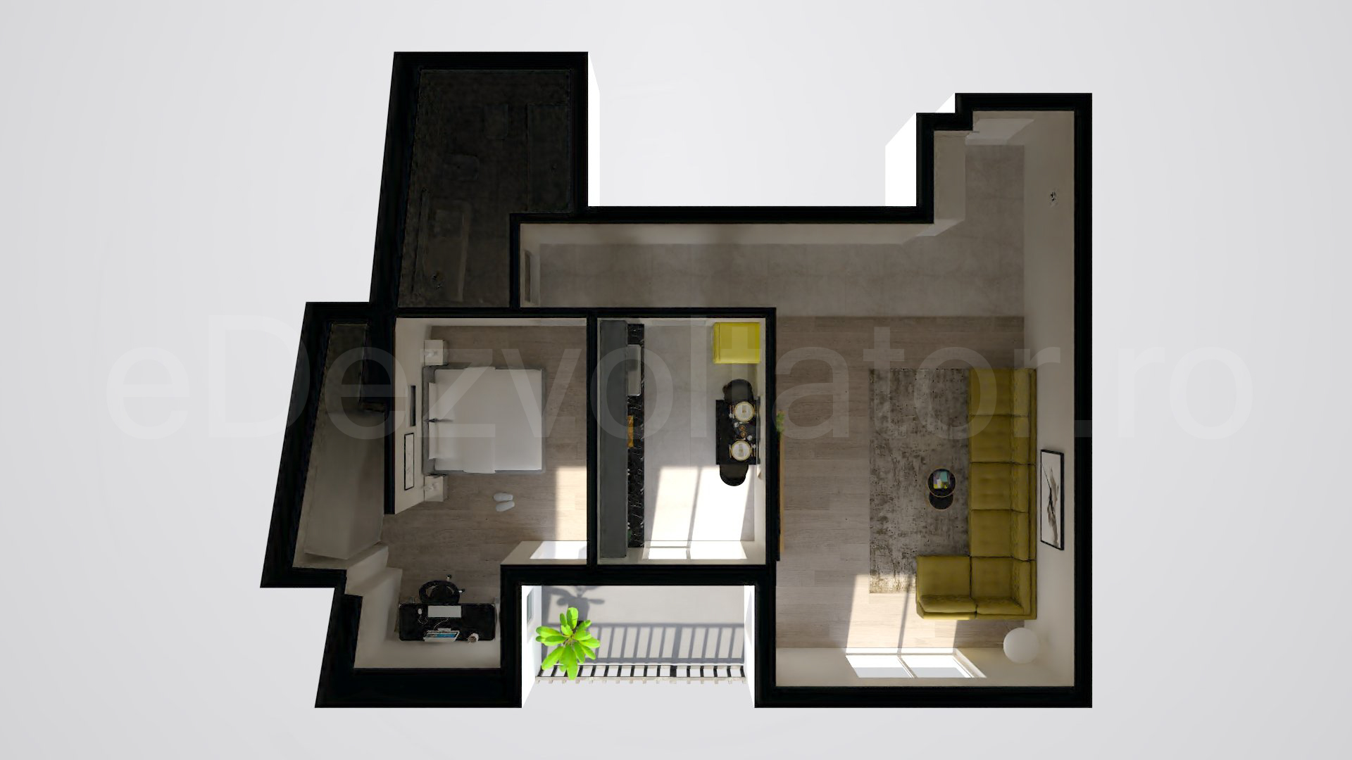 Simulare iluminat natural  Apartament 2 Camere 68mp Metropolitan Viilor