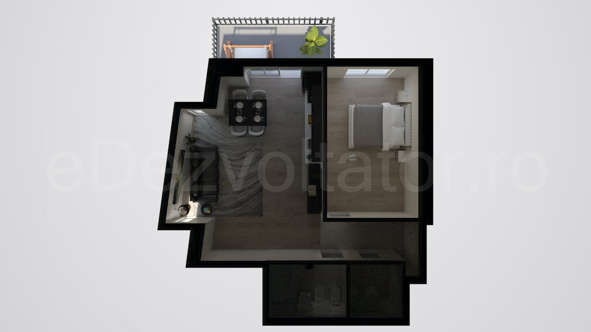 Simulare iluminat natural  Apartament 2 camere 70 mp Metropolitan Viilor