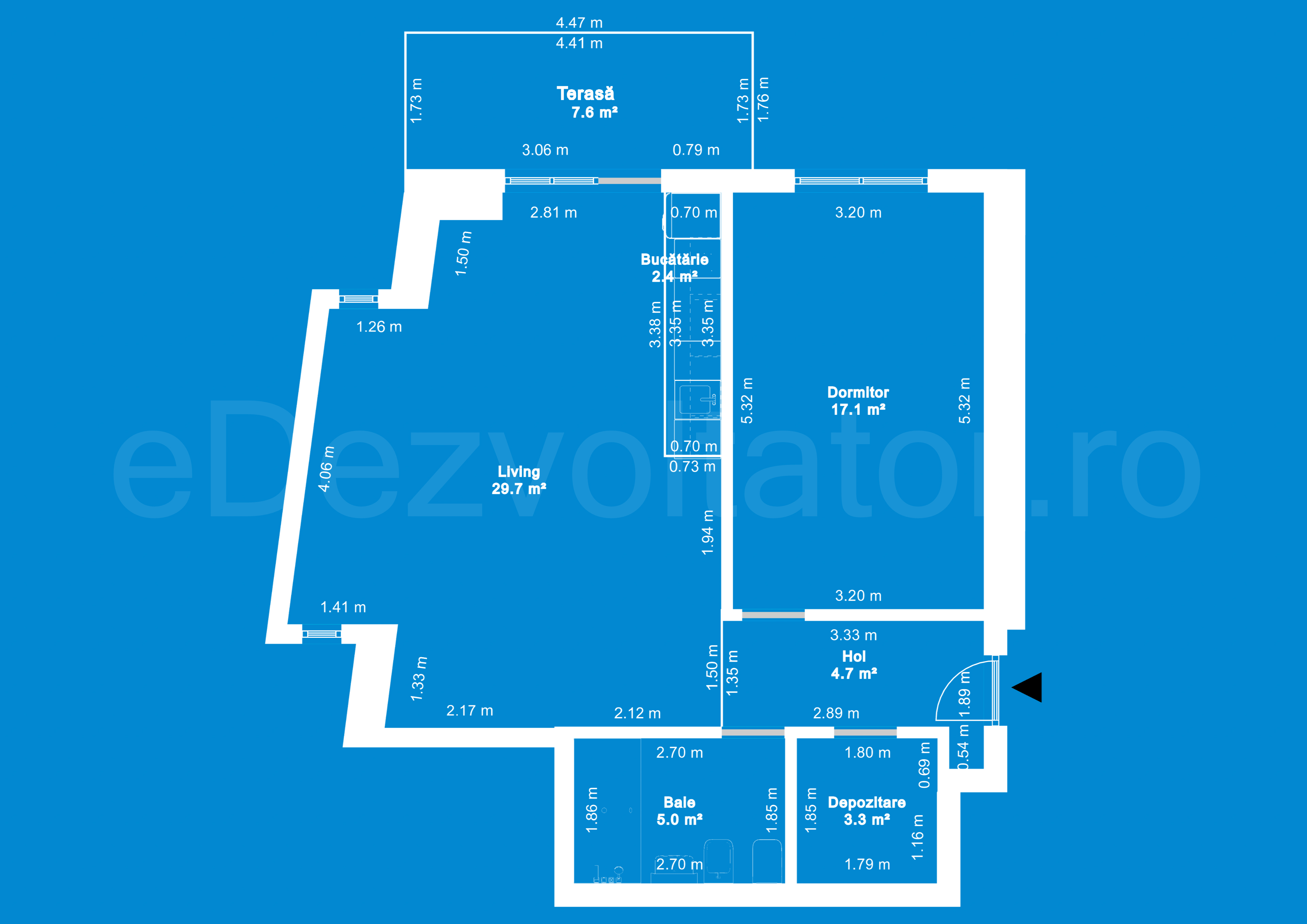 Desen Tehnic Apartament 2 camere 70 mp Metropolitan Viilor