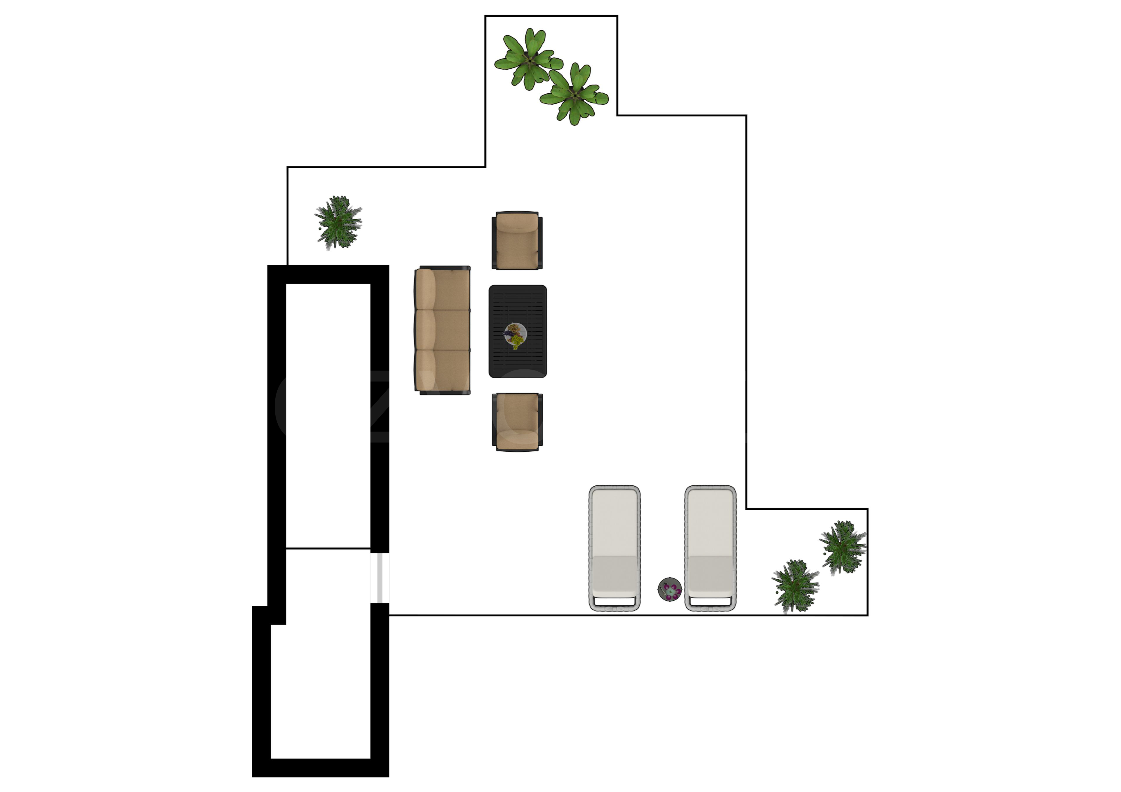Proiecție 2D etaj 2 Apartament 3 Camere 154mp Metropolitan Viilor