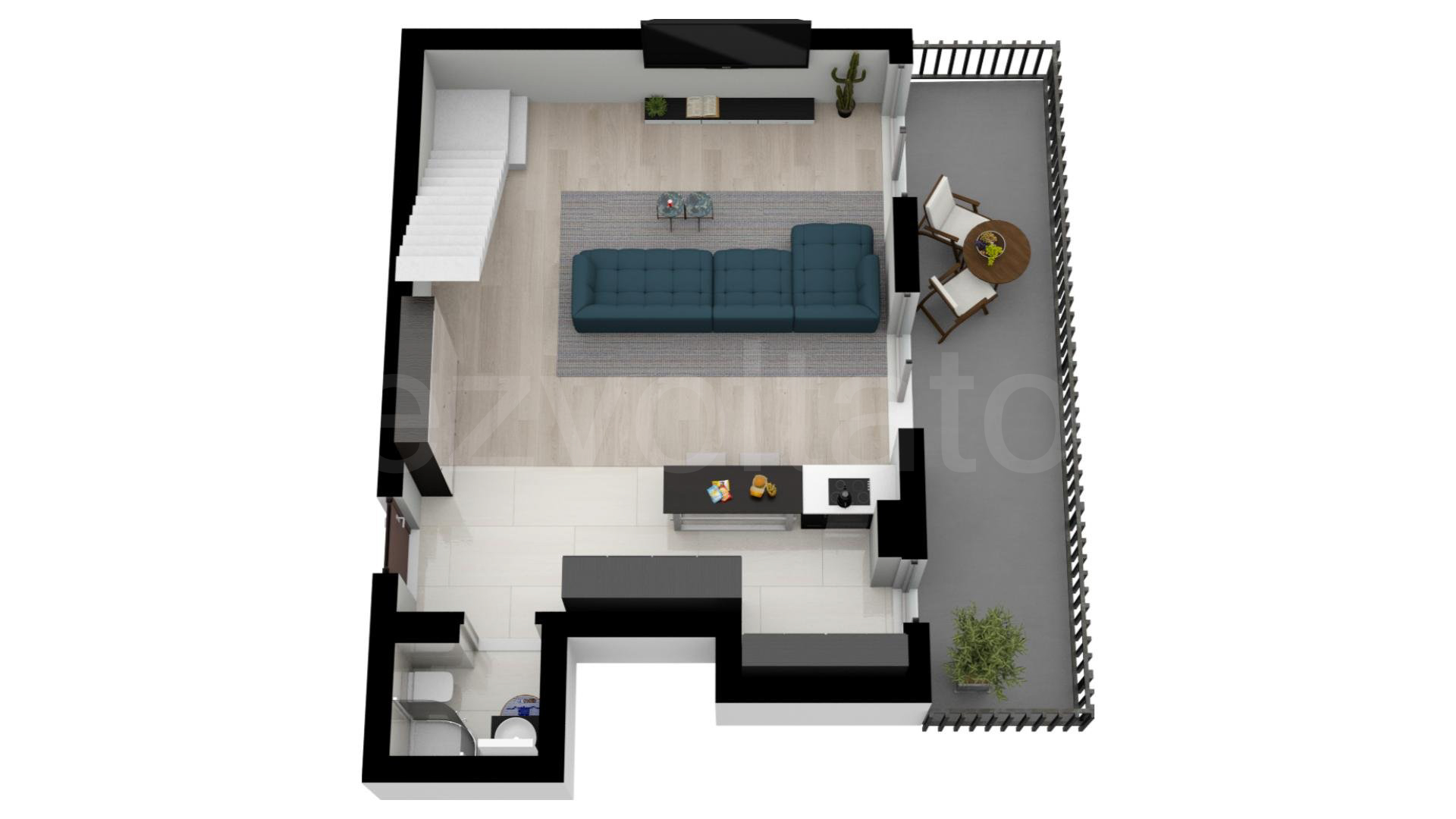 Proiecție 3D Apartament 3 Camere 213mp Metropolitan Viilor
