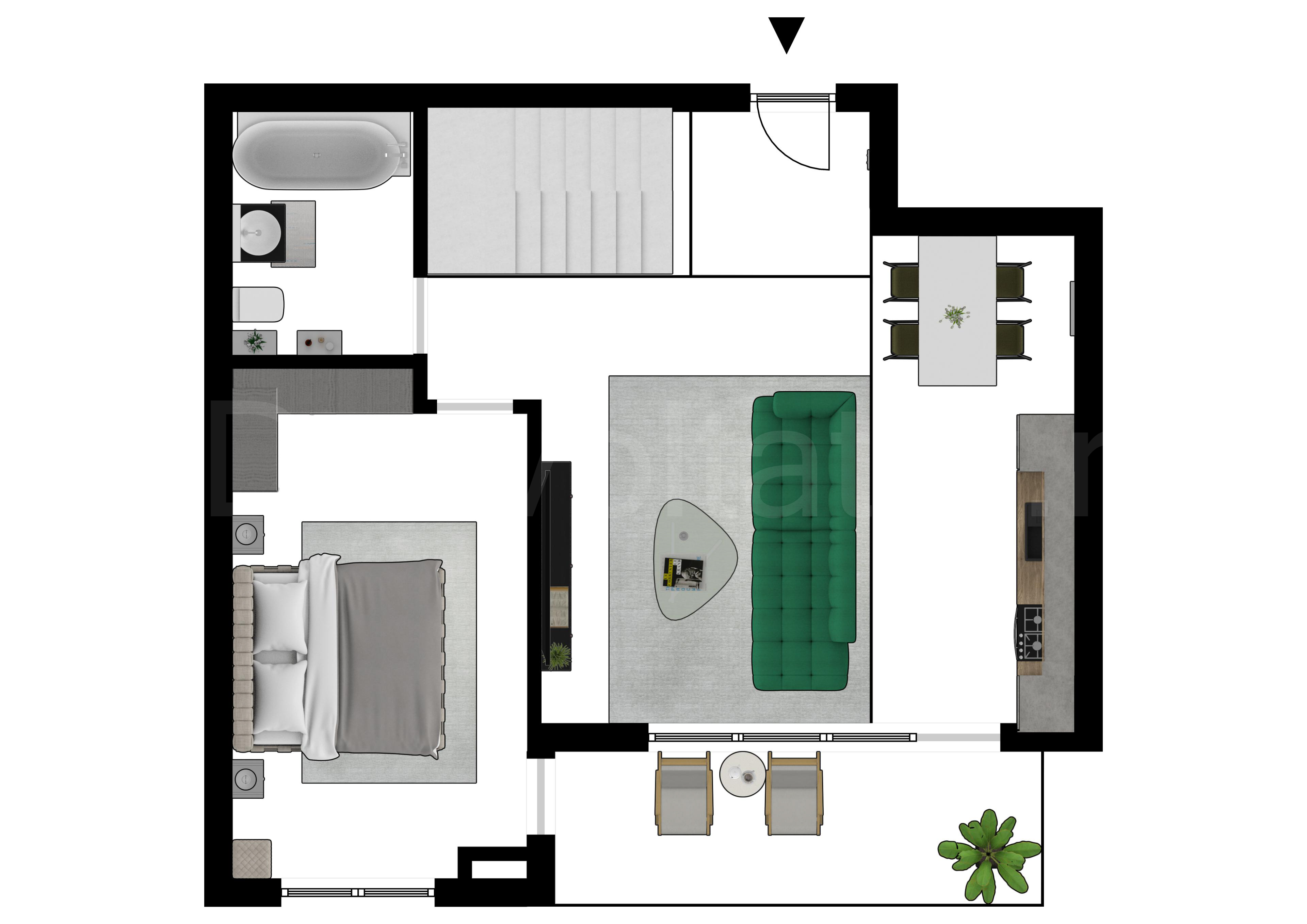 Proiecție 2D Apartament 4 Camere 237mp Metropolitan Viilor 