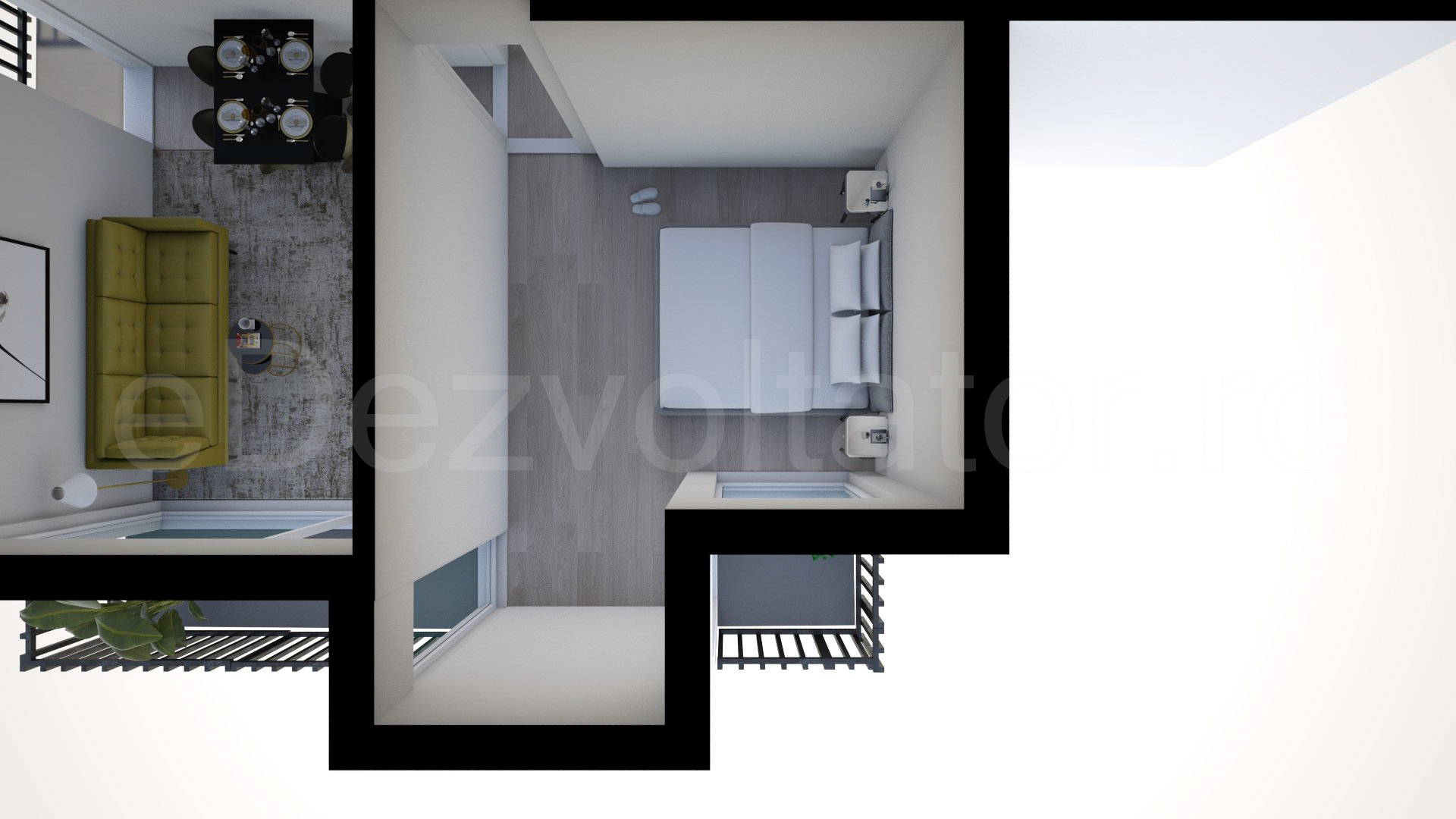 Păreri spațiu dormitor principal Apartament 2 camere 68 mp Forest On Residence
