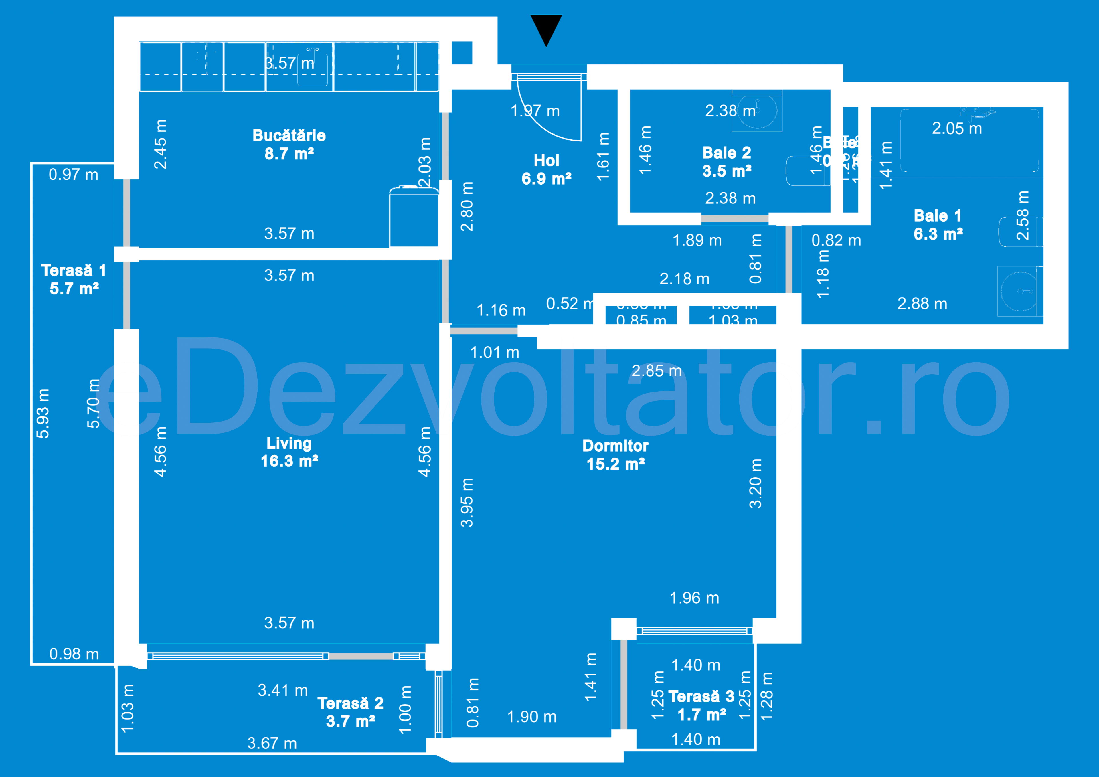 Desen Tehnic Apartament 2 camere 68 mp Forest On Residence