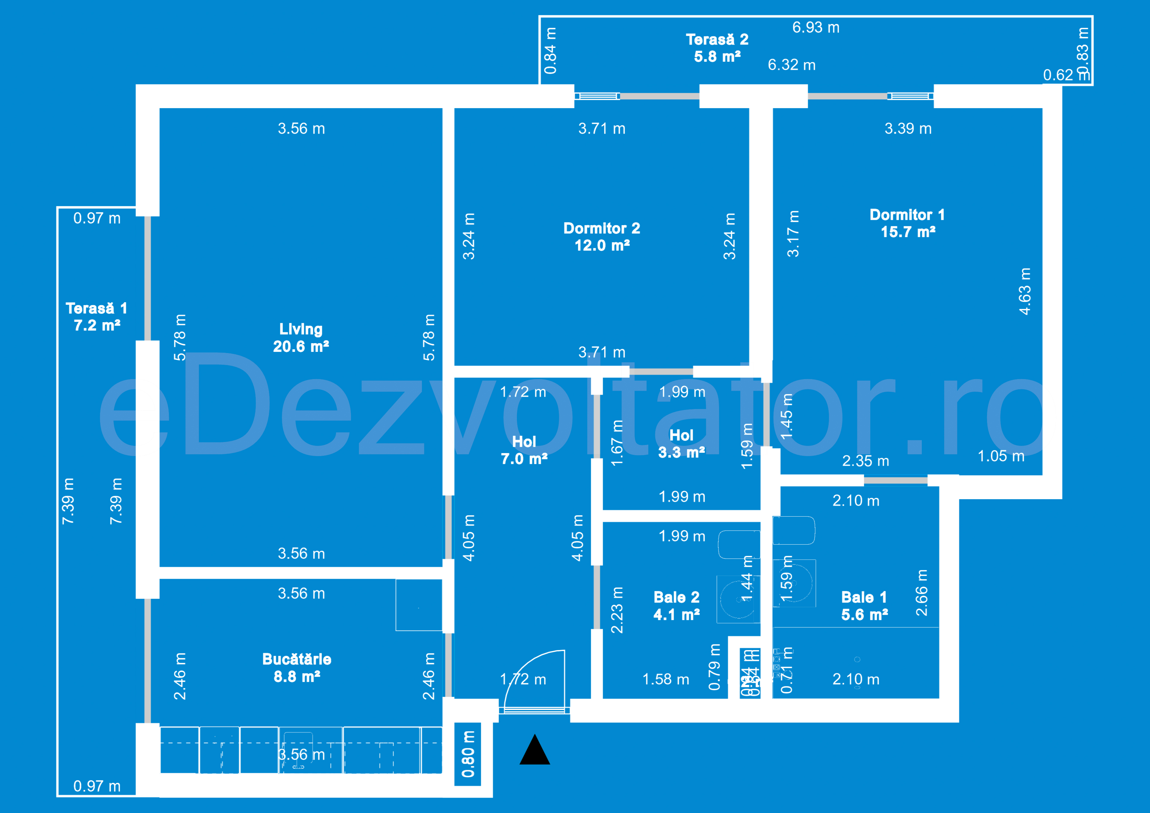 Desen Tehnic Apartament 3 camere 91 mp Forest On Residence