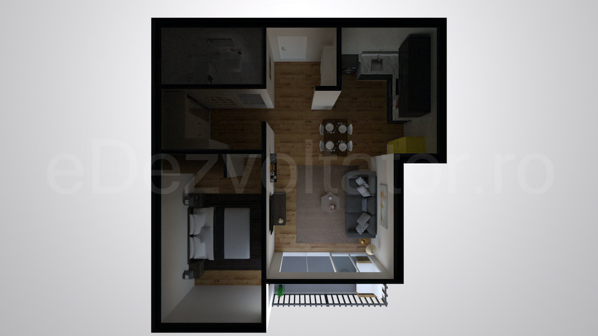 Simulare iluminat natural  Apartament 2 camere 64 mp Win Herastrau
