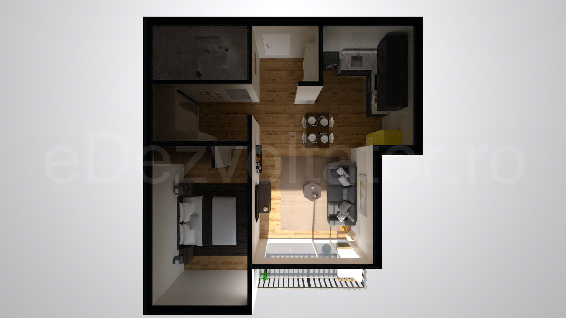 Simulare iluminat natural  Apartament 2 Camere 64mp Win Herastrau