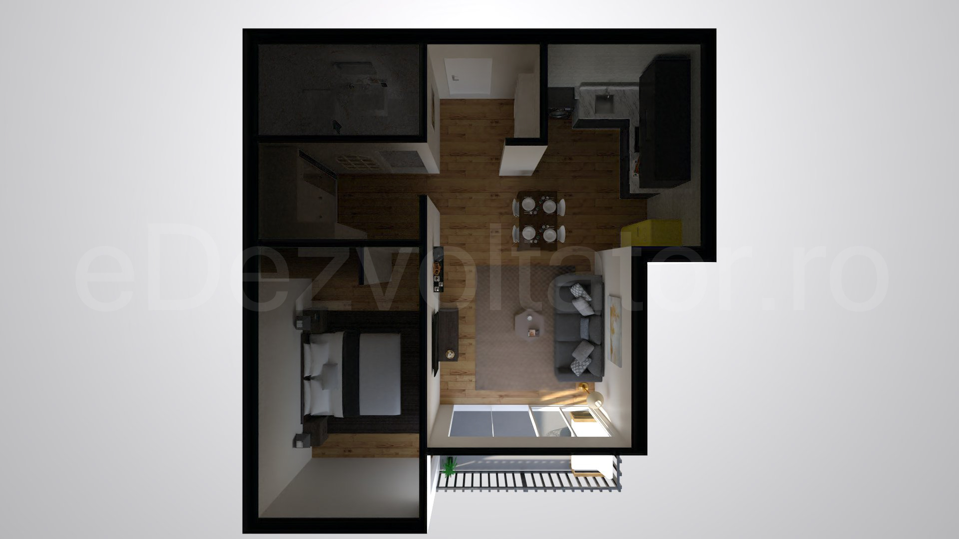 Simulare iluminat natural  Apartament 2 camere 64 mp Win Herastrau