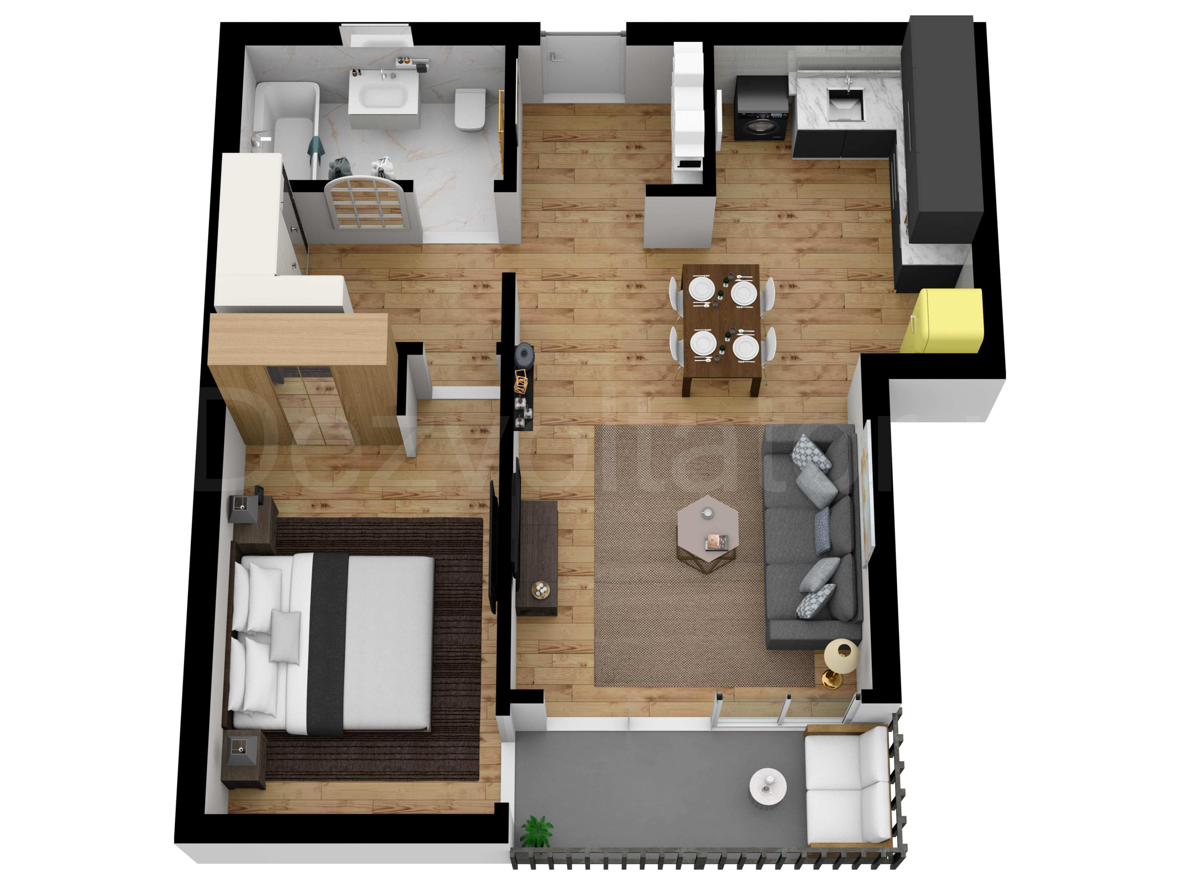 Apartament 2 Camere 64mp Win Herastrau Proiecție 3D 