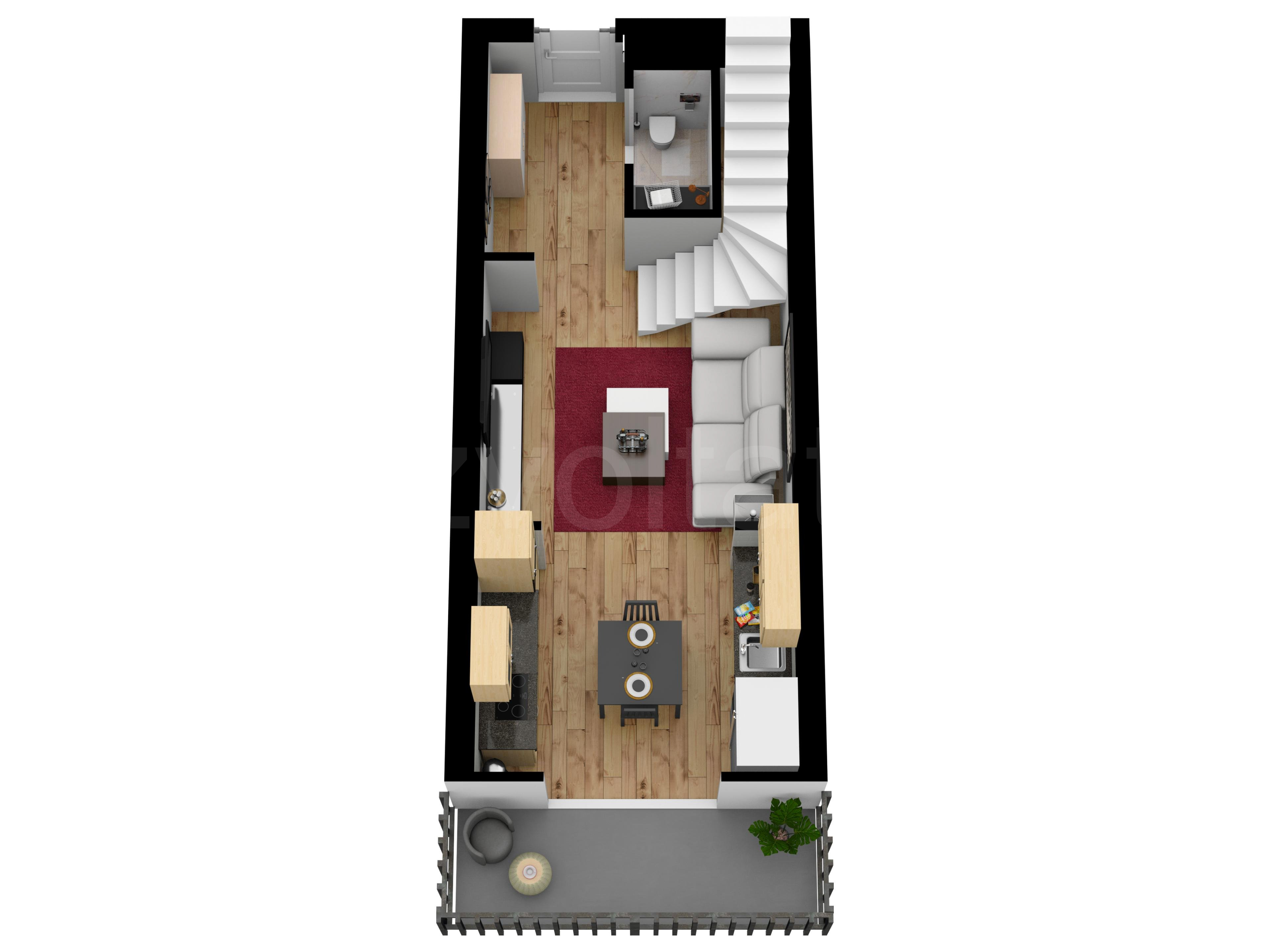 Proiecție 3D Apartament 2 Camere 55mp Win Herastrau