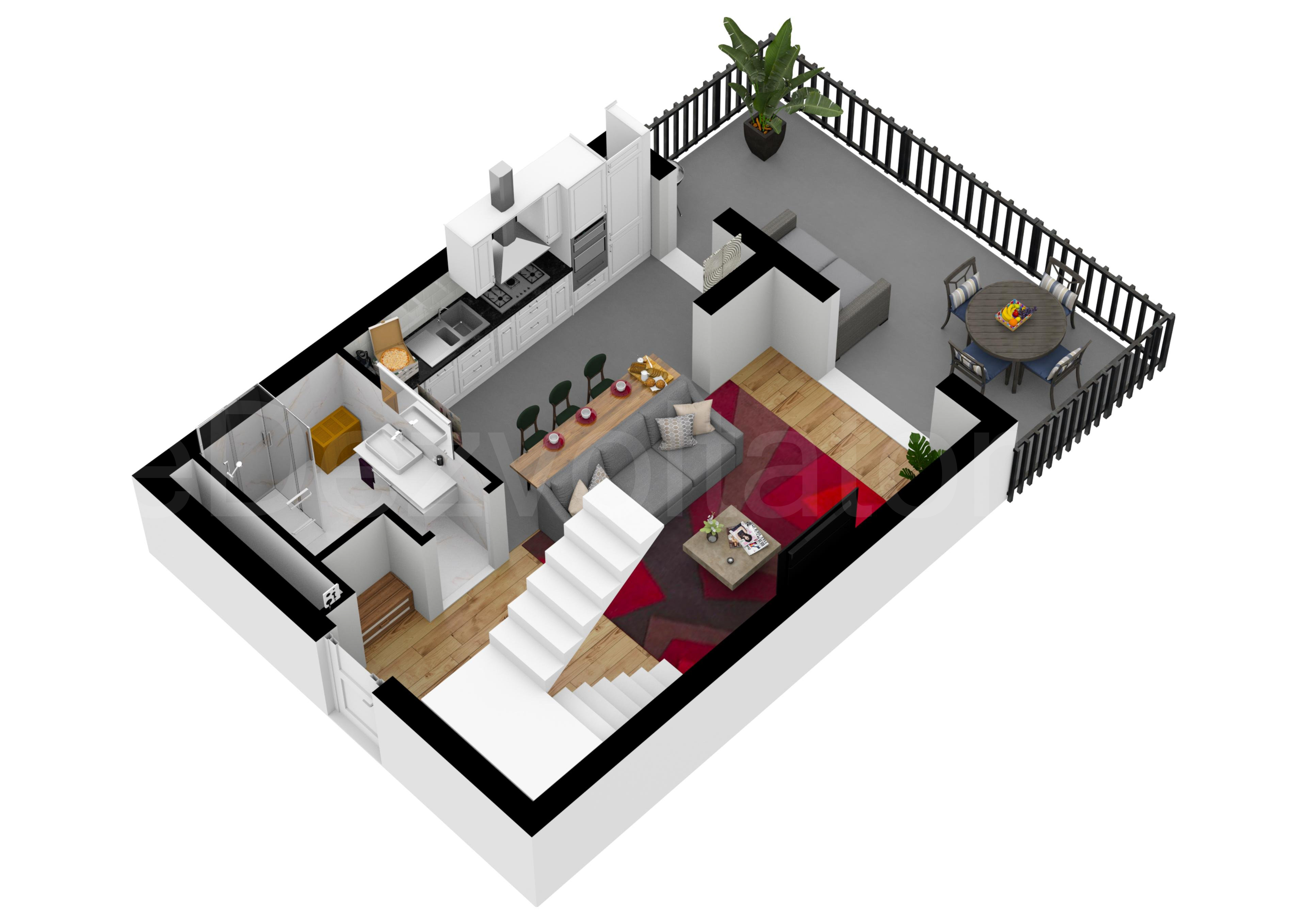 Apartament 3 Camere 96mp Win Herastrau Proiecție 3D 