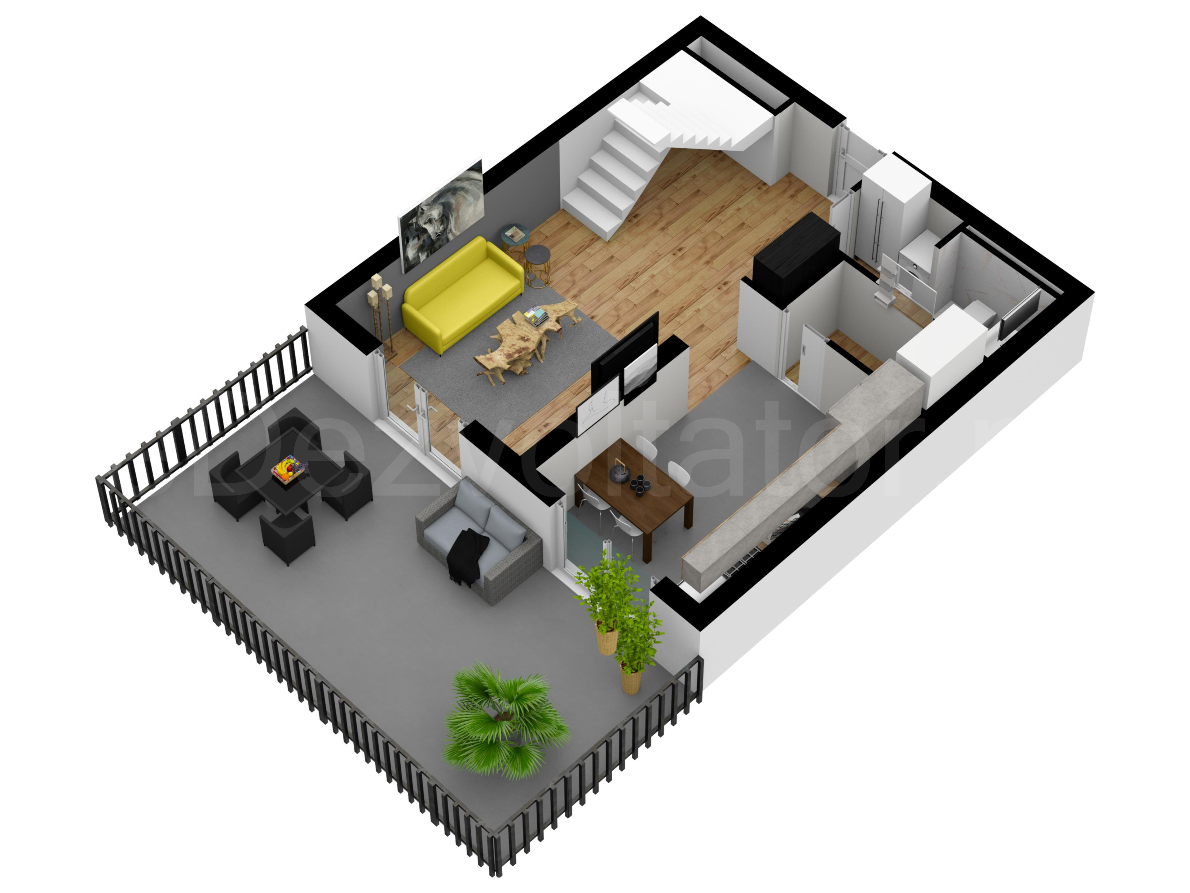 Apartament 3 Camere 118mp Win Herastrau Proiecție 3D 