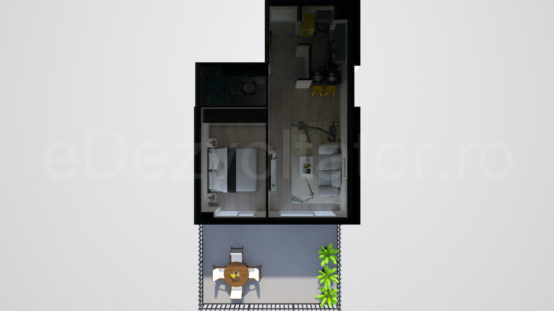 Simulare iluminat natural  Apartament 2 Camere 67mp Marmura Residence
