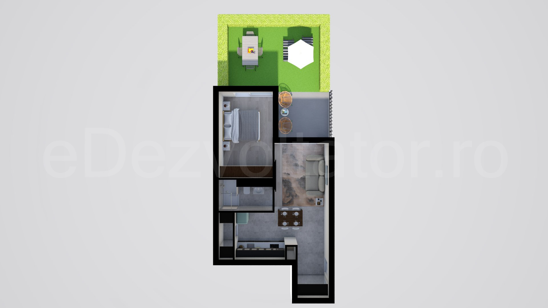 Simulare iluminat natural  Apartament 2 Camere 77mp Marmura Residence