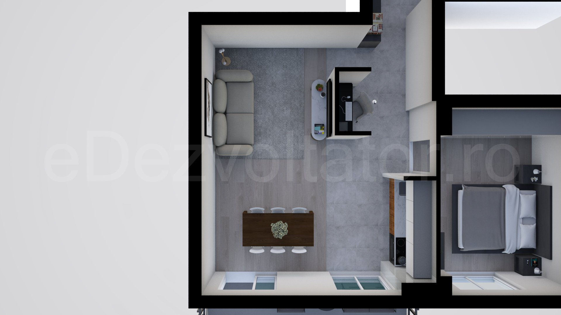 Păreri spațiu camera de zi Apartament 2 camere 64 mp Marmura Residence
