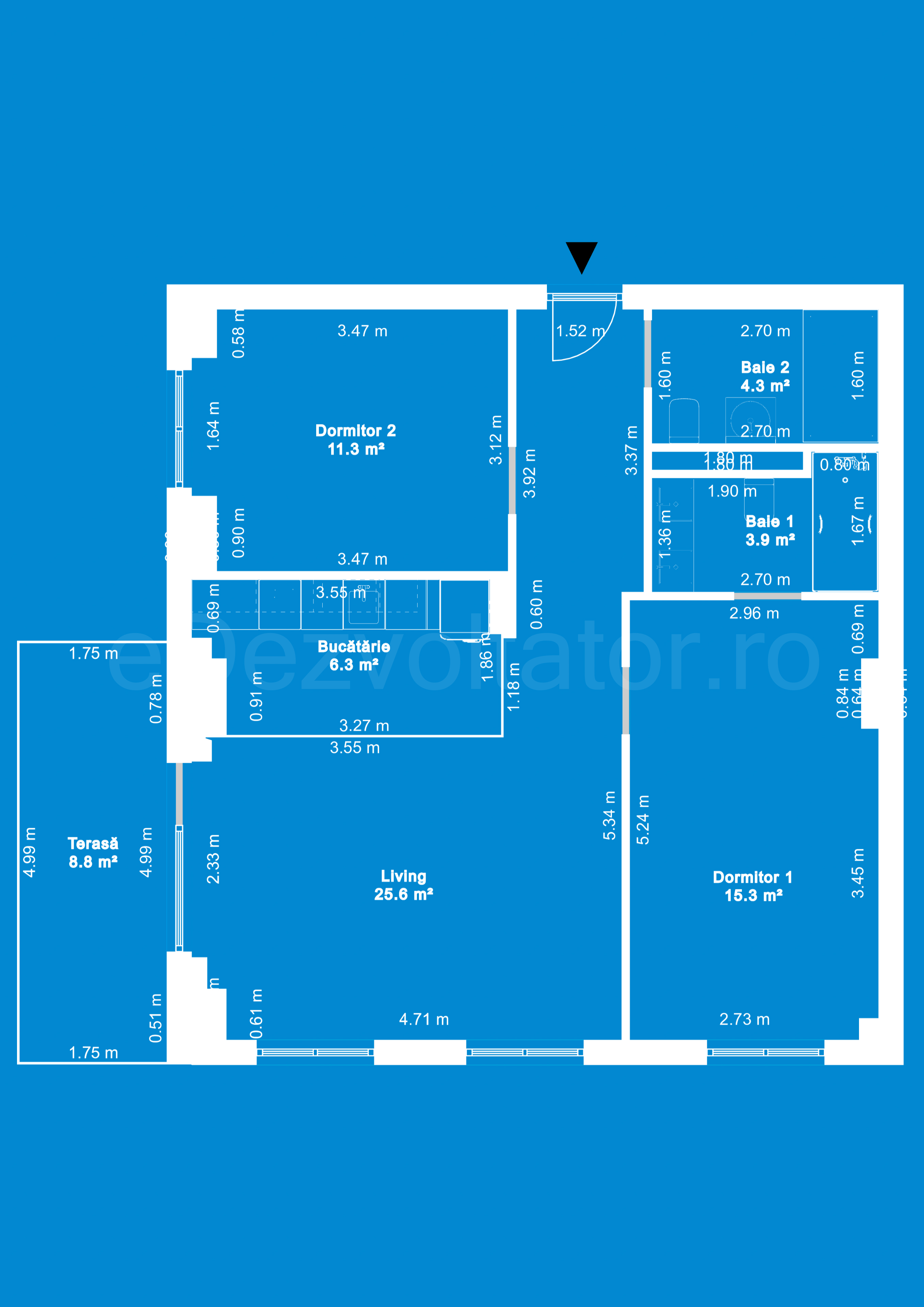 Desen Tehnic Apartament 3 Camere 76mp Marmura Residence