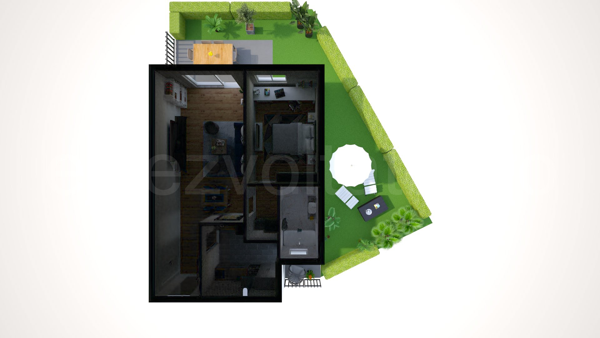 Simulare iluminat natural  Apartament 2 camere 146 mp Green Park Residence
