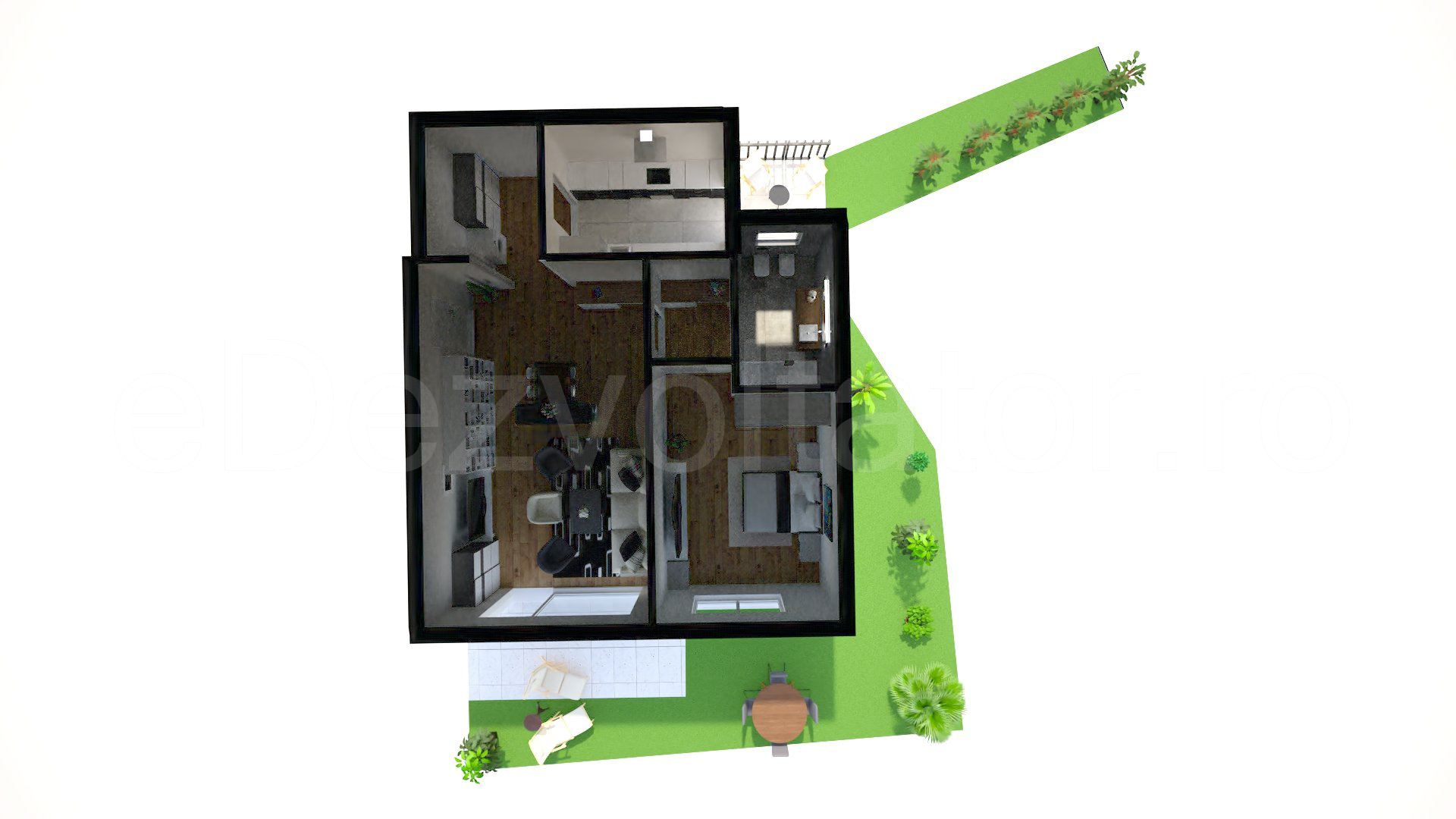 Simulare iluminat natural  Apartament 2 camere 126 mp Green Park Residence