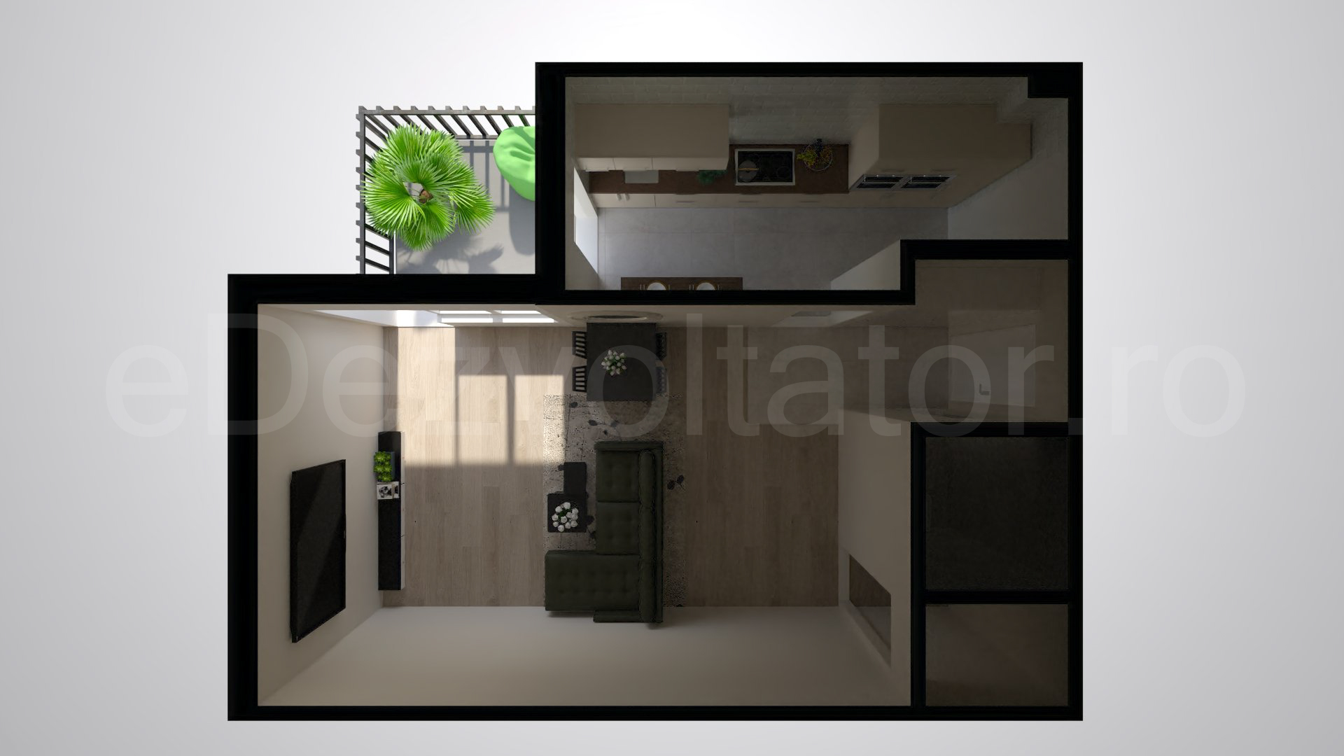 Simulare iluminat natural  Apartament 3 camere 108 mp ISG Residence IV