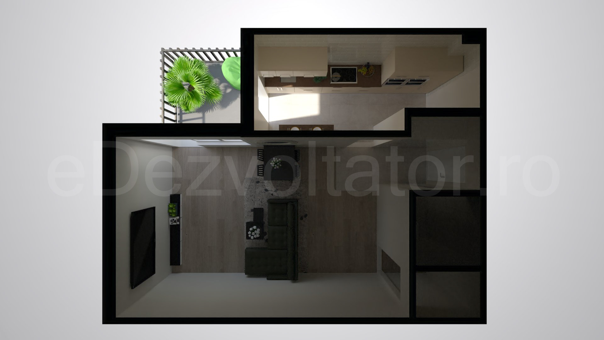 Simulare iluminat natural  Apartament 3 camere 108 mp ISG Residence IV