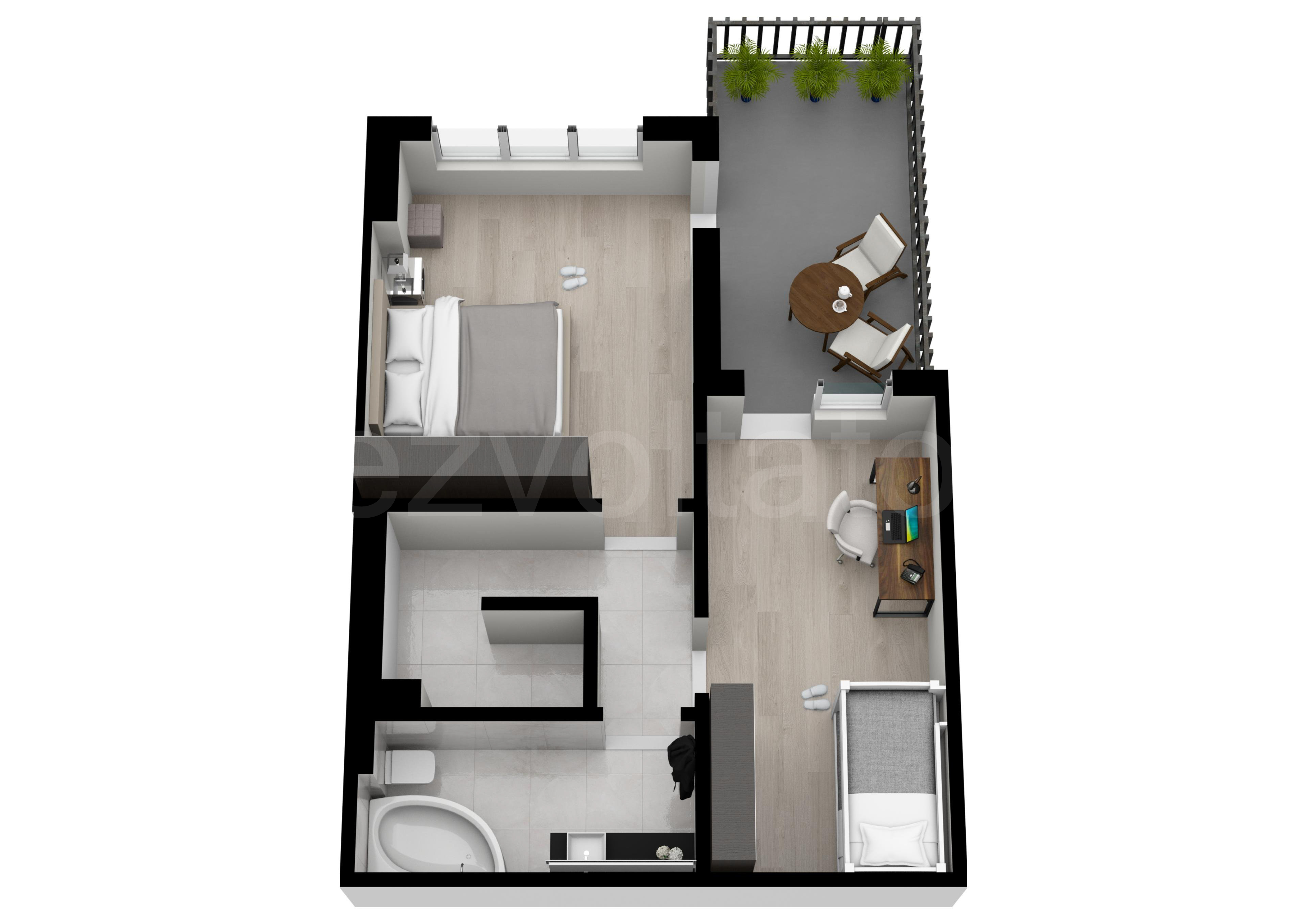 Compartimentare Nivel 2 Apartament 3 camere 89 mp ISG Residence IV